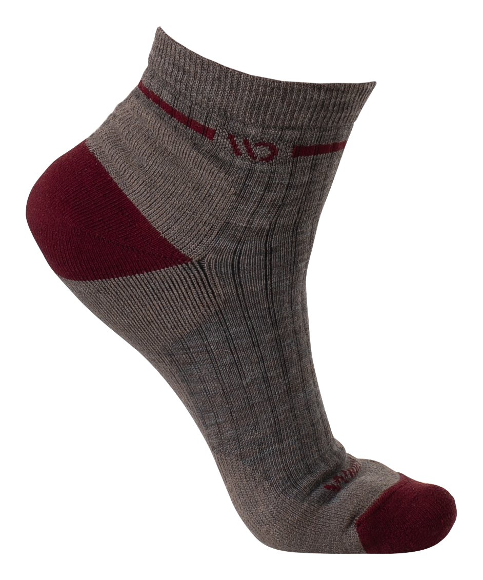 Darn Tough Wide Open Single-Stripe Cushioned Quarter Socks for Ladies - Taupe - M