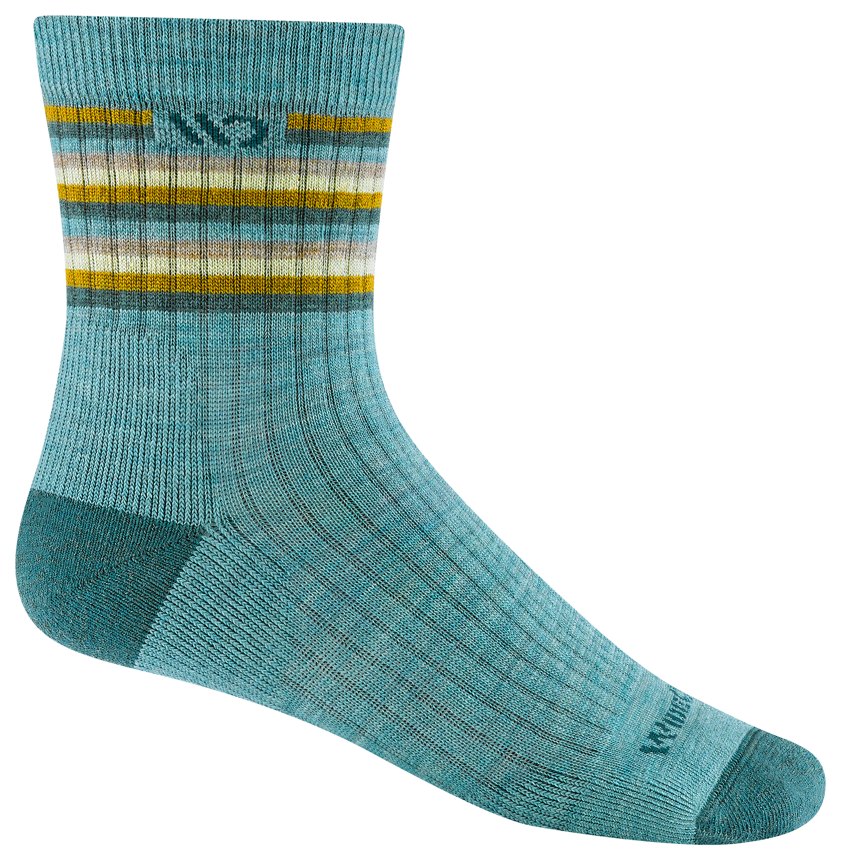 Image of Darn Tough Wide Open Multi-Stripe Cushioned Micro-Crew Socks for Ladies - Teal - S