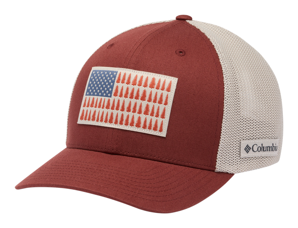 Image of Columbia Mesh Tree Flag Ball Cap - Spice/Dark Stone - L/XL