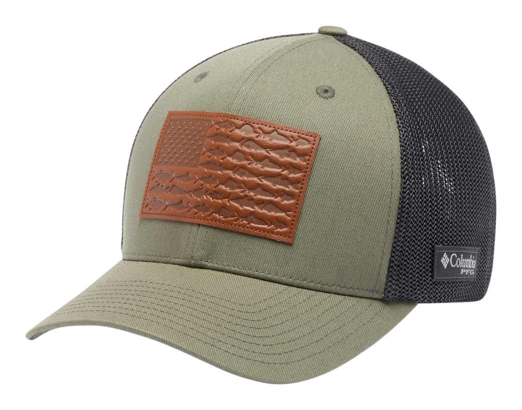 Columbia PFG Leather Fish Flag Mesh-Back Cap                                                                                    