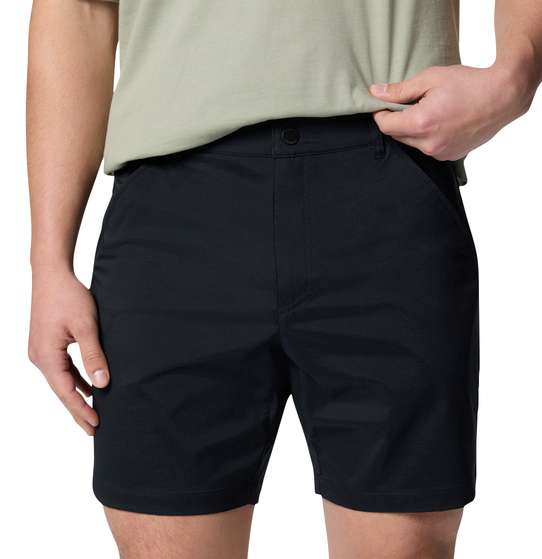 Image of Columbia Sage Peak Chino Shorts for Men - Black - 38x9