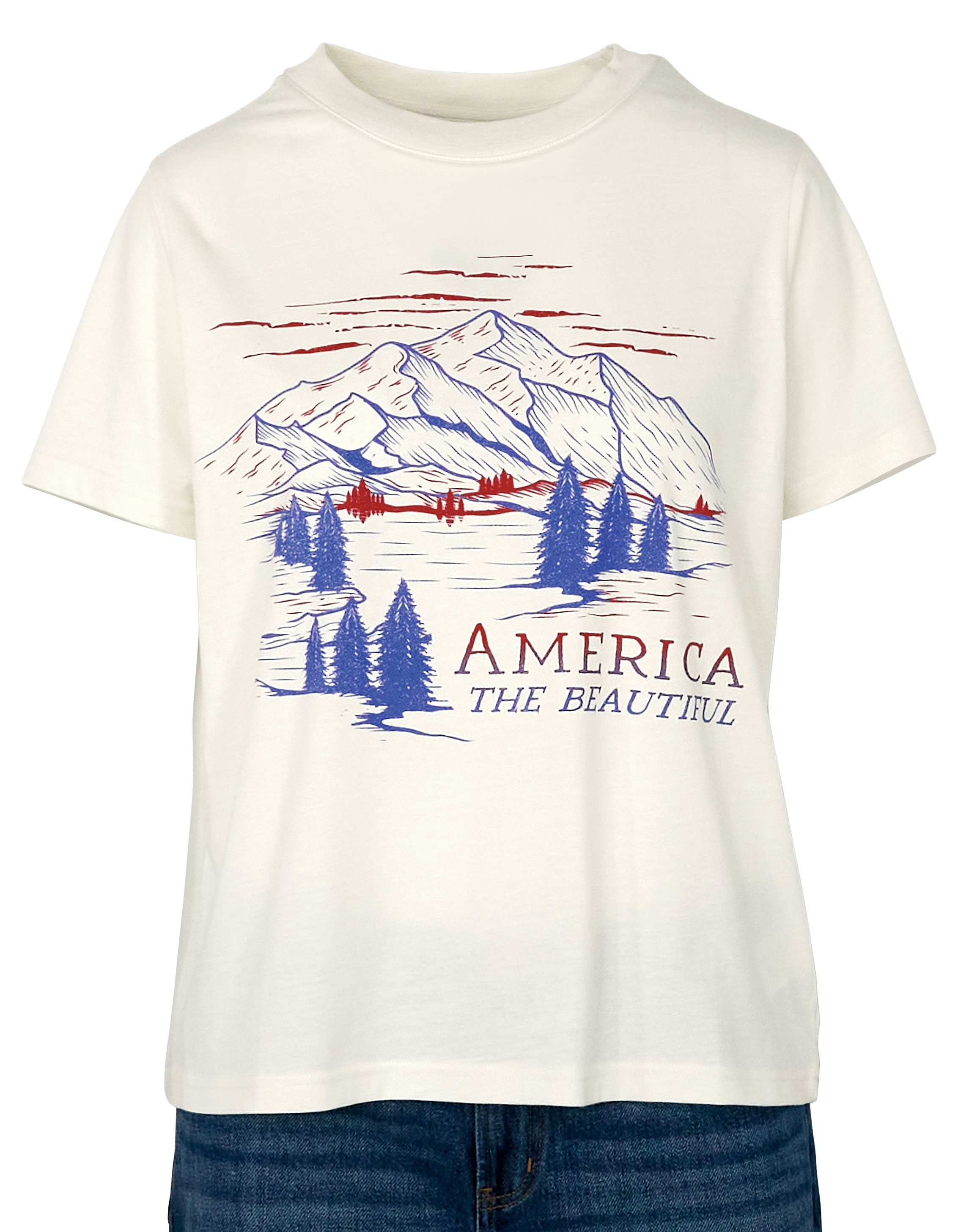 Image of Natural Reflections America the Beautiful Graphic Short-Sleeve T-Shirt - Blanc De Blanc