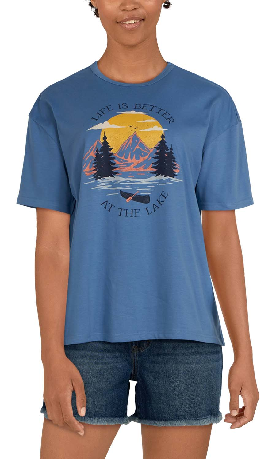 Image of Natural Reflections Life is Better at the Lake Short-Sleeve T-Shirt - Riviera - L