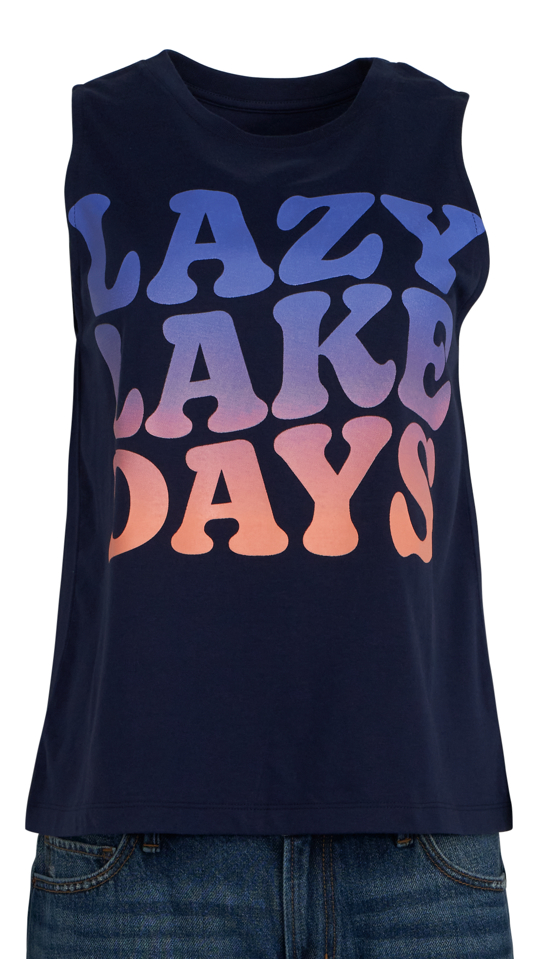 Image of Natural Reflections Lazy Lake Days Tank Top - Peacoat