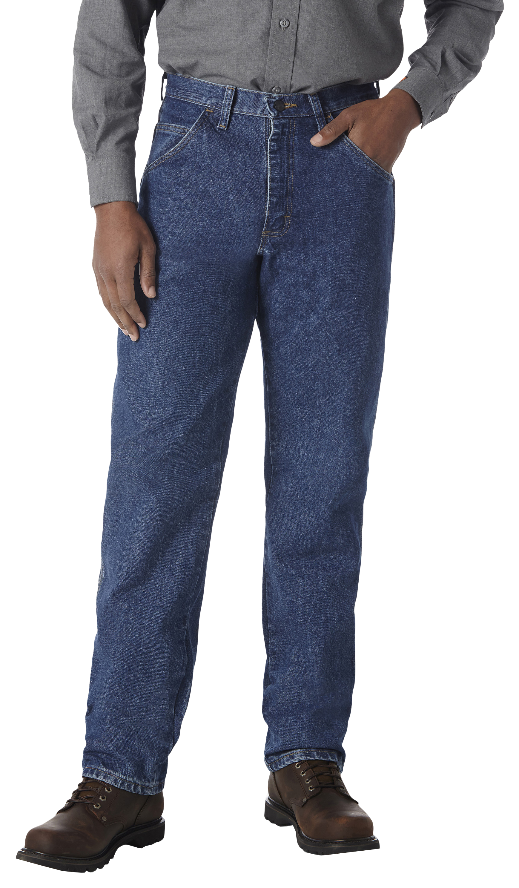 Wrangler RIGGS WorkwearFlame-Resistant Relaxed-Fit 5-PocketJeans for Men - Stonewash - 42x32