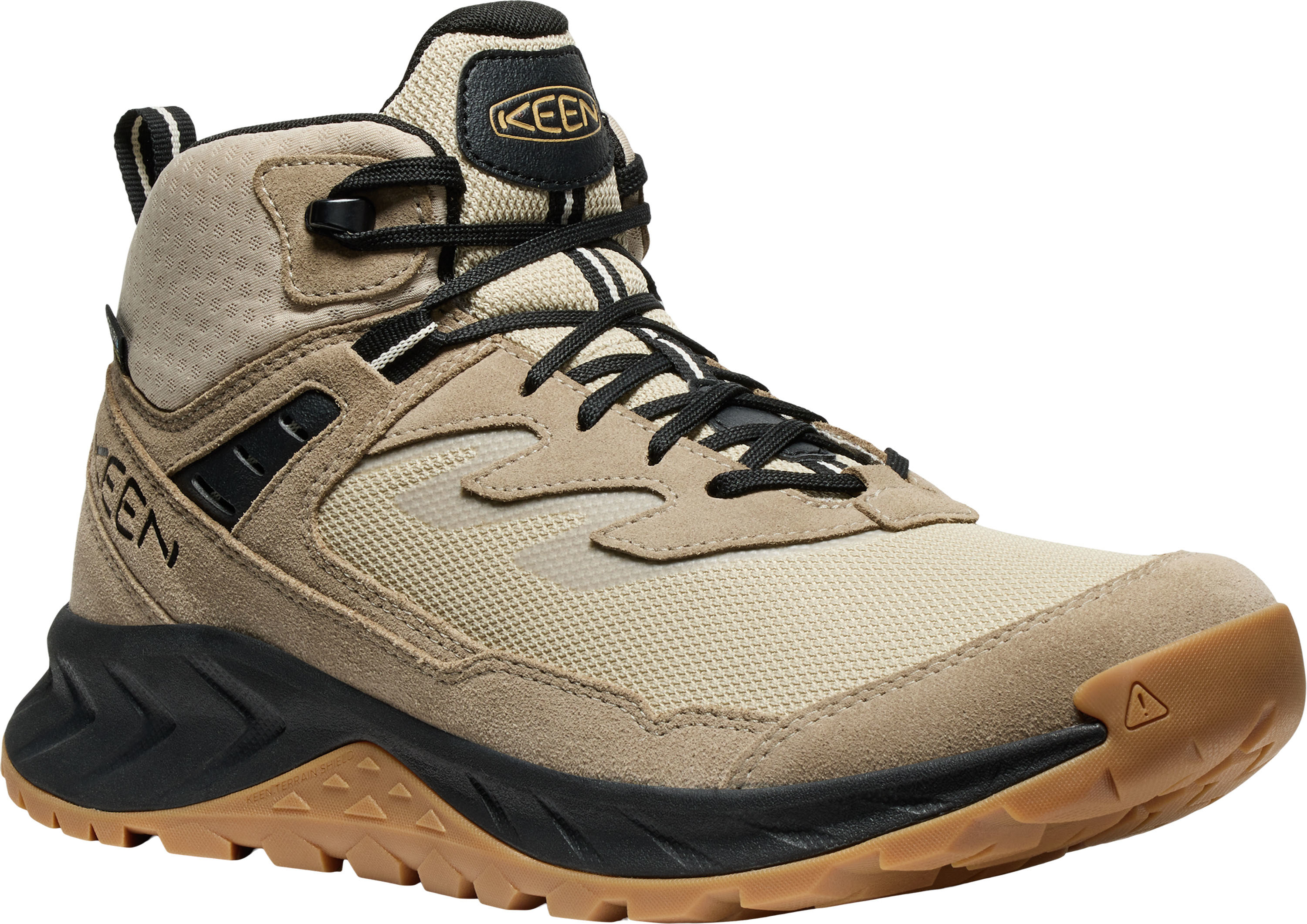 Image of KEEN Hightrail Mid Waterproof Hiking Shoes for Men - Brindle/Oak Buff - 12M