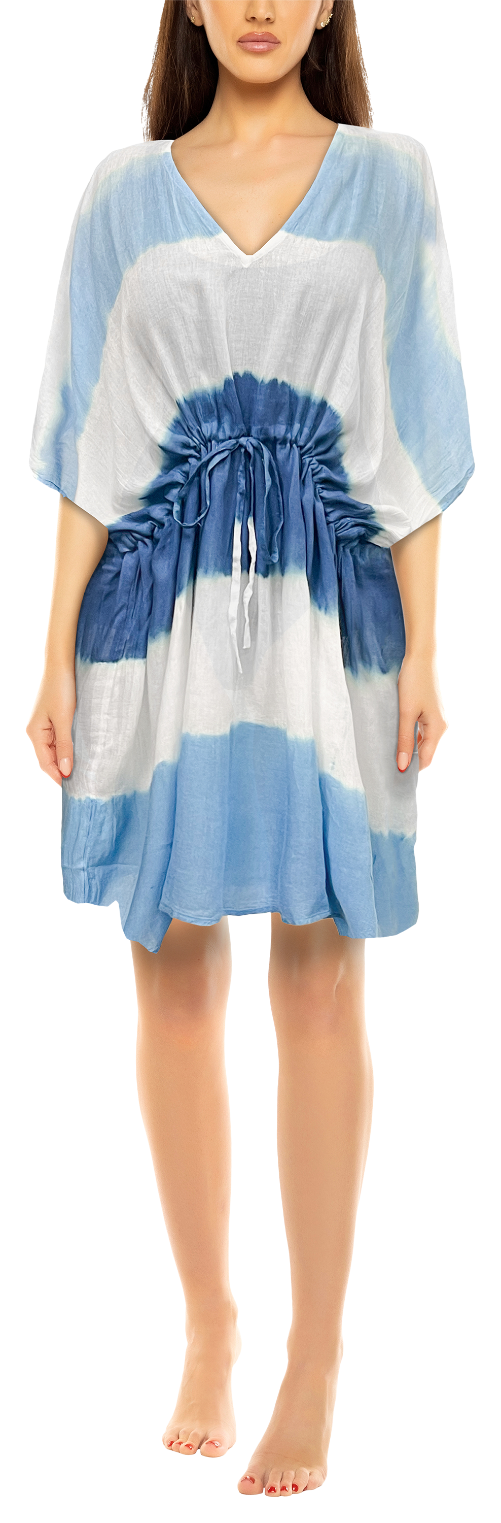 Image of Quagga Tie-Dye V-Neck Cover-Up for Ladies