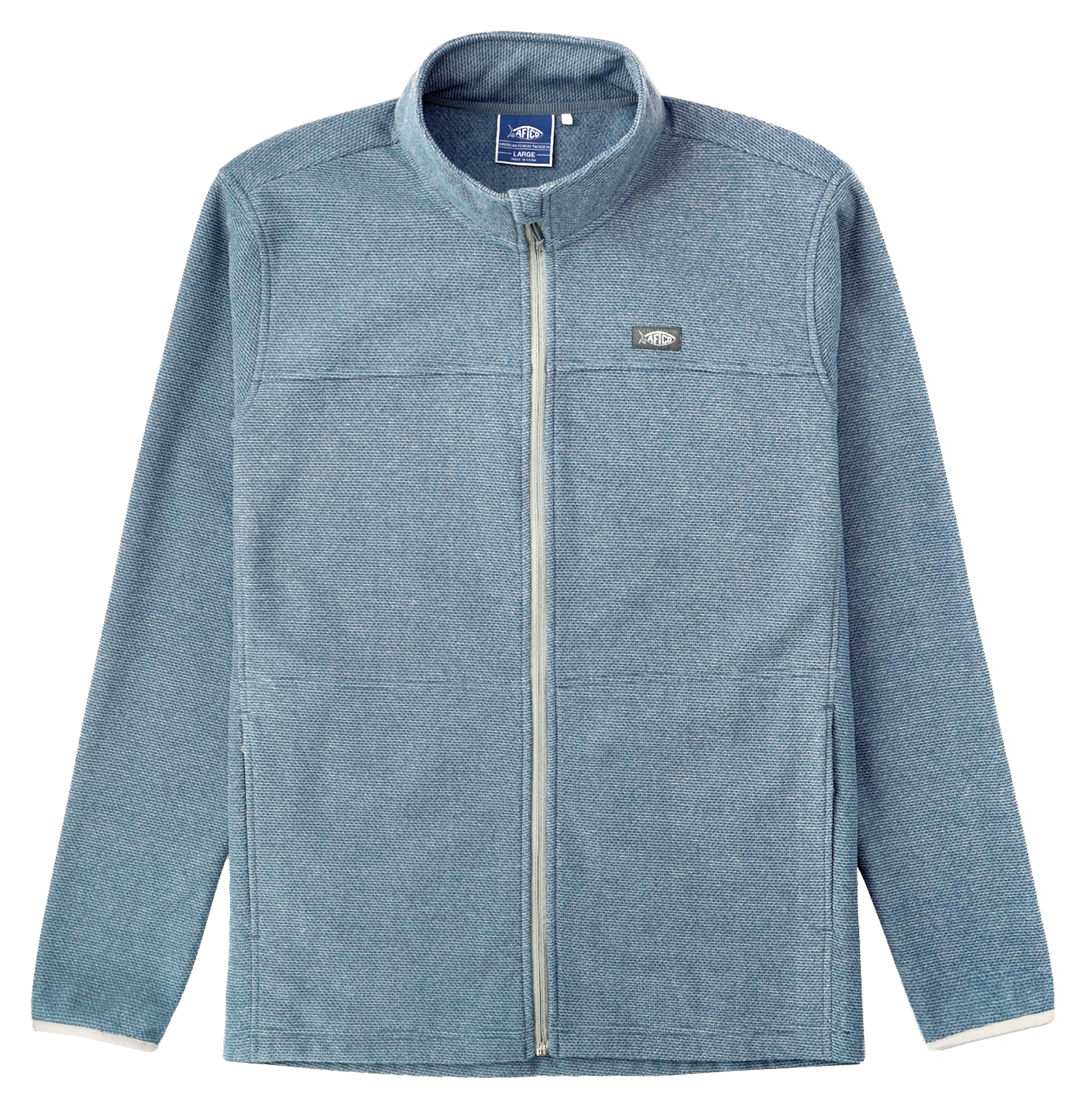 Image of AFTCO Sentinel Full-Zip Fleece Jacket for Men - Bering Sea Heather - M