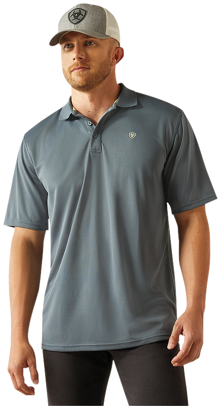 Image of Ariat Tek Short-Sleeve Polo for Men - Newsboy Blue