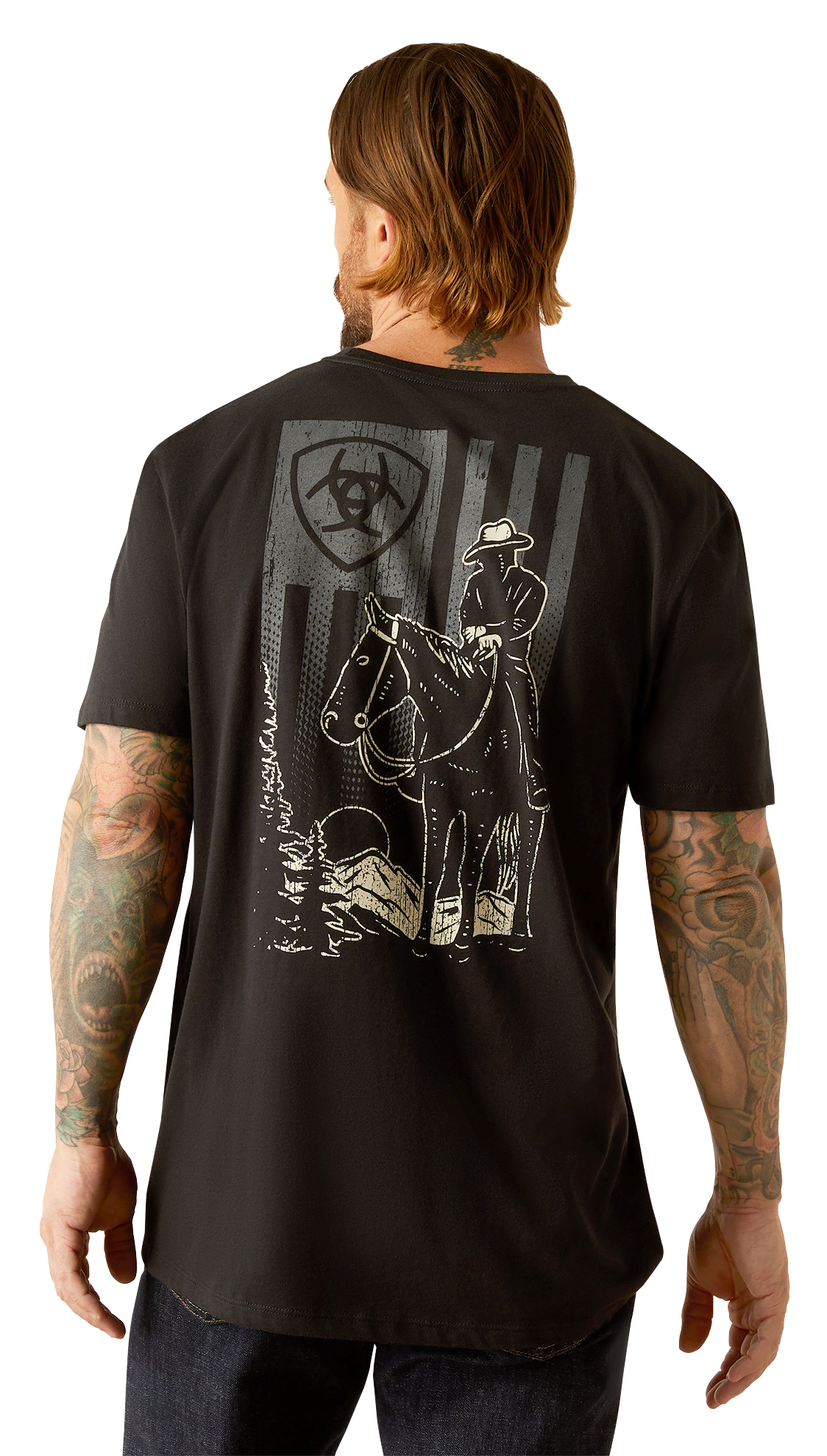 Image of Ariat Big Sky Freedom Short-Sleeve T-Shirt for Men - Black - S