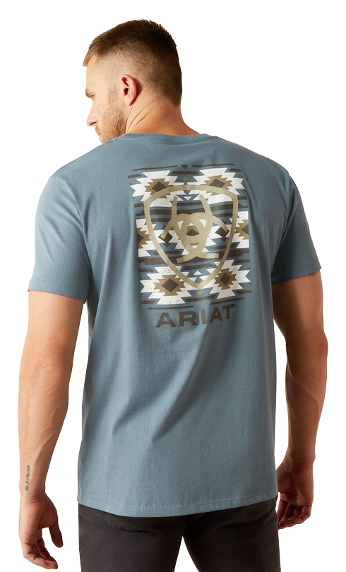 Image of Ariat Eagle Rock Short-Sleeve T-Shirt for Men - Light Denim - 3XL