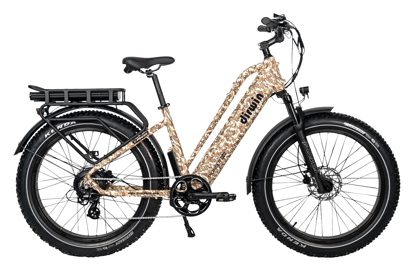 Image of Dirwin Pioneer Plus Fat Tire All-Terrain Electric Bike - Desert Camo