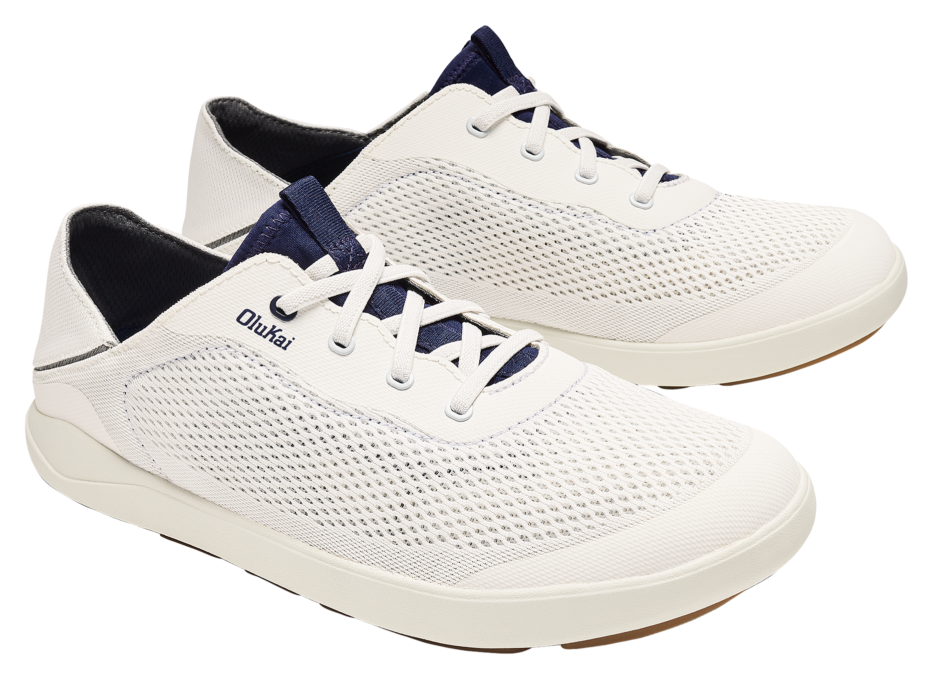Image of OluKai Moku Pae Slip-On Shoes for Men - Bright White/Pacifica