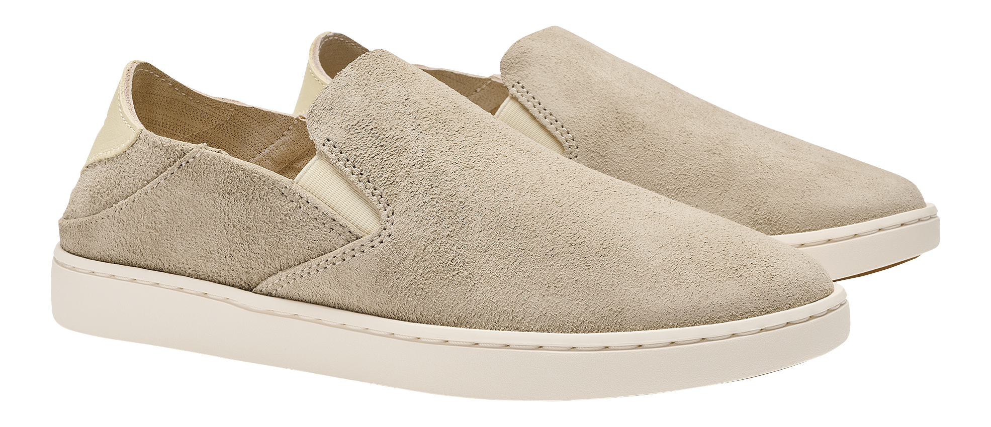 Image of OluKai Pehuea Luxe Suede Slip-On Sneakers for Ladies - Tapa/Tapa