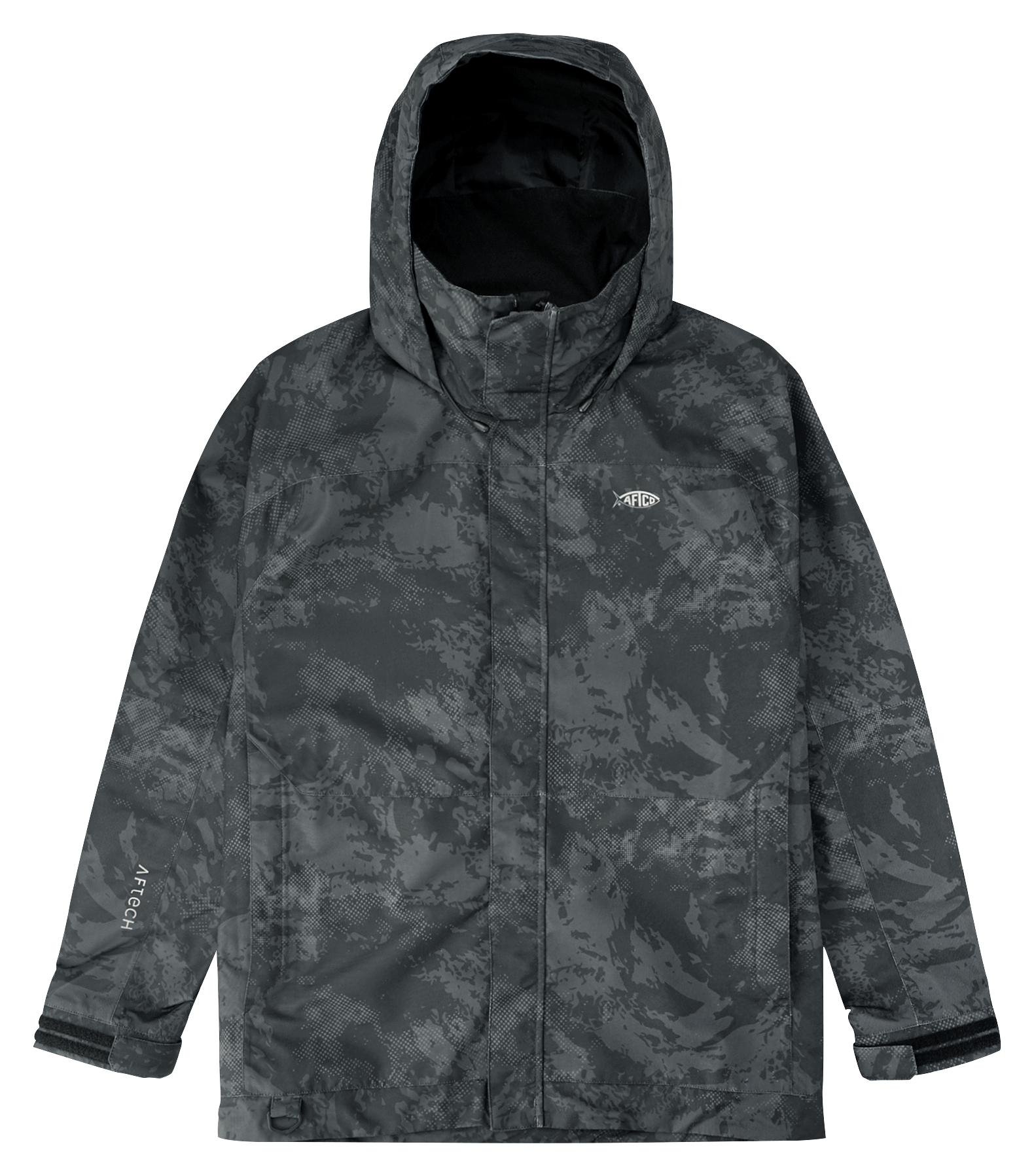 Image of AFTCO Hydro Jacket for Men - Black Storm Camo - XL