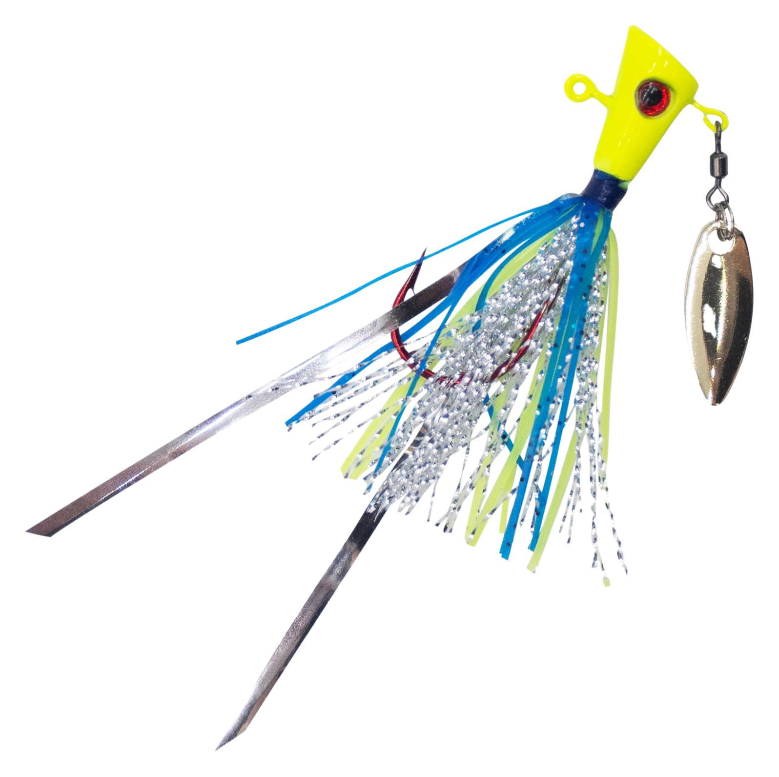 Image of Crappie Magnet Fin Spin Pro Series Jig - Oxbow Chartreuse - 1/4 oz.