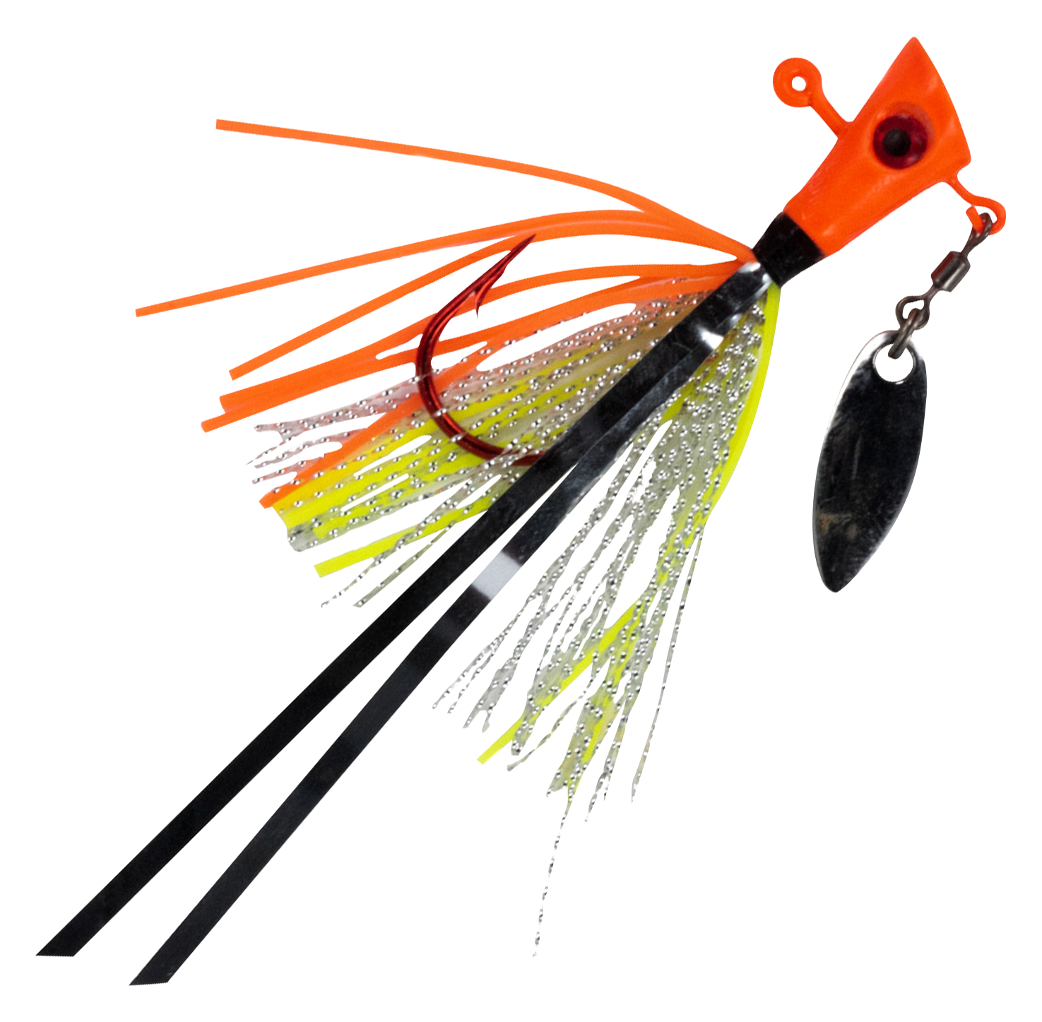 Image of Crappie Magnet Fin Spin Pro Series Jig - Candy Corn Orange - 1/4 oz.