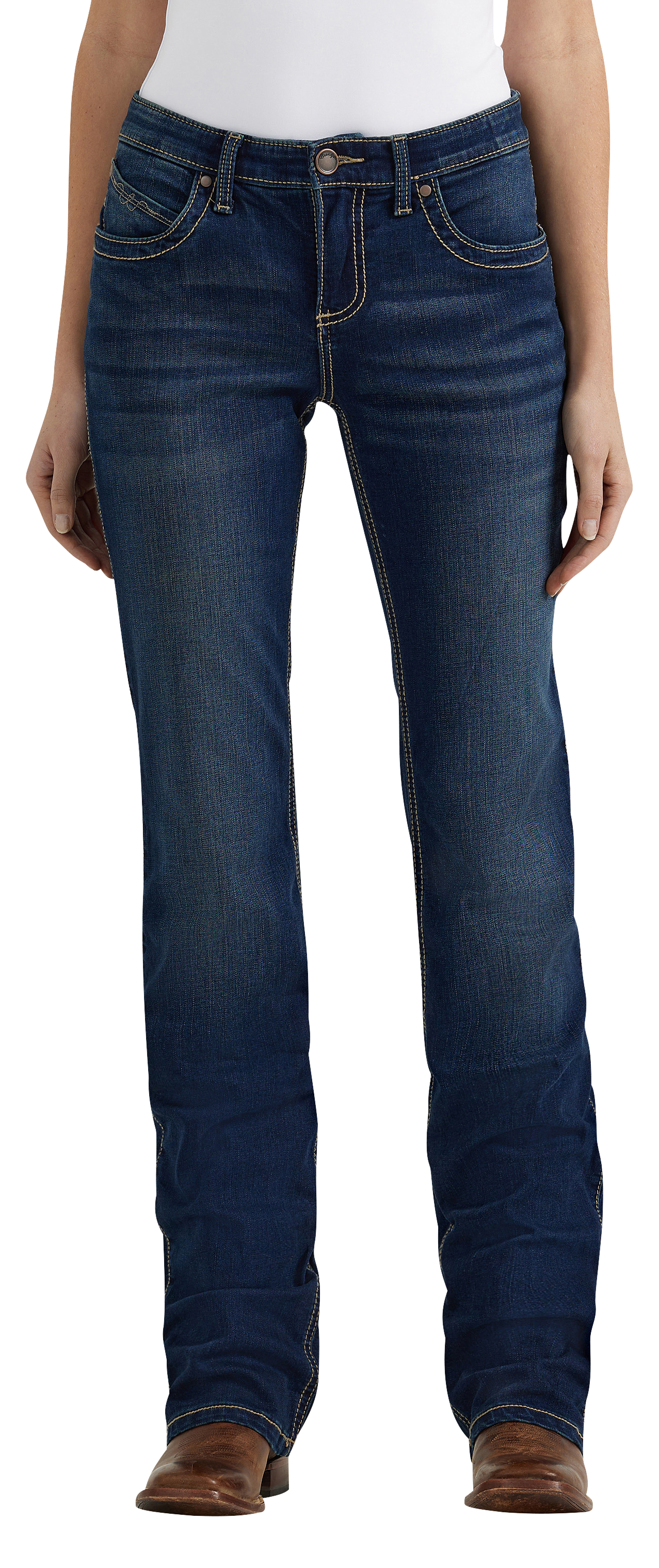 Image of Wrangler Q-Baby Ultimate Riding Jeans for Ladies - Dark Blue