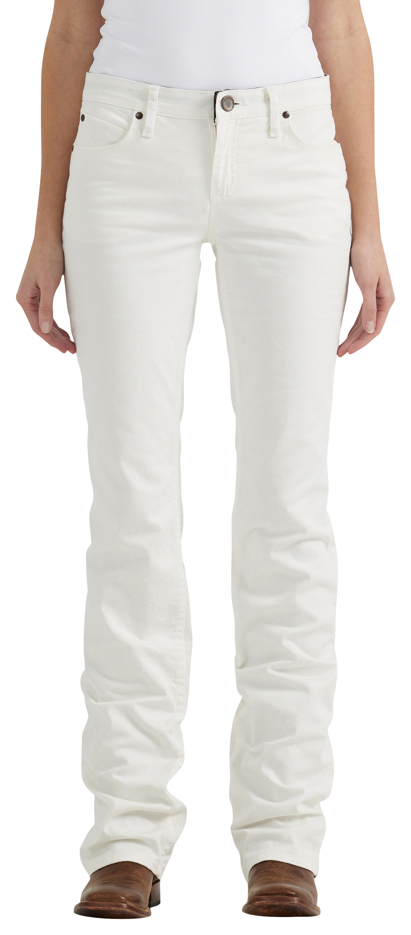 Wrangler Q-Baby Ultimate Riding Bootcut Jeans for Ladies - White - 9x34