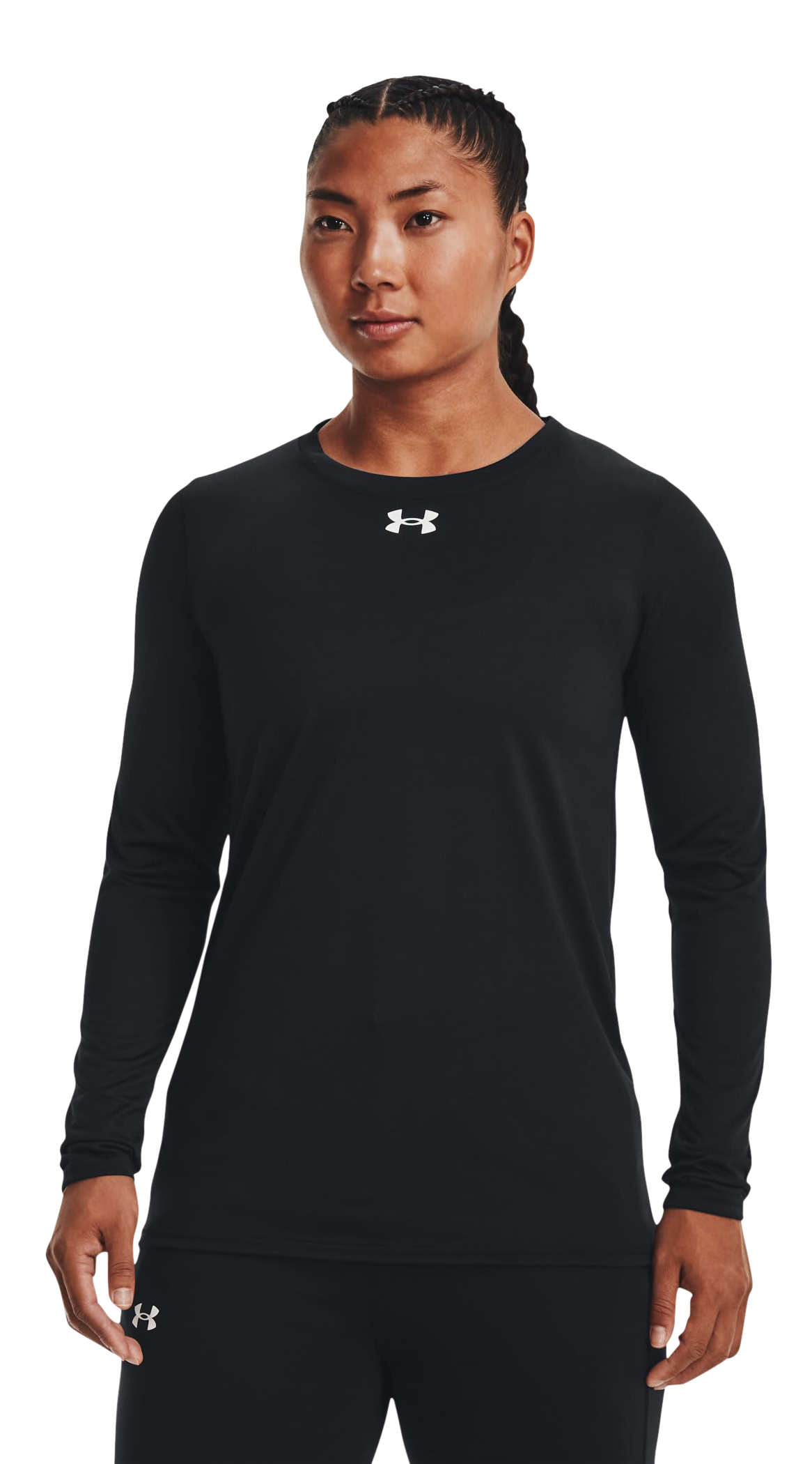 Image of Under Armour UA Tech Team Long-Sleeve Shirt for Ladies - Black/White