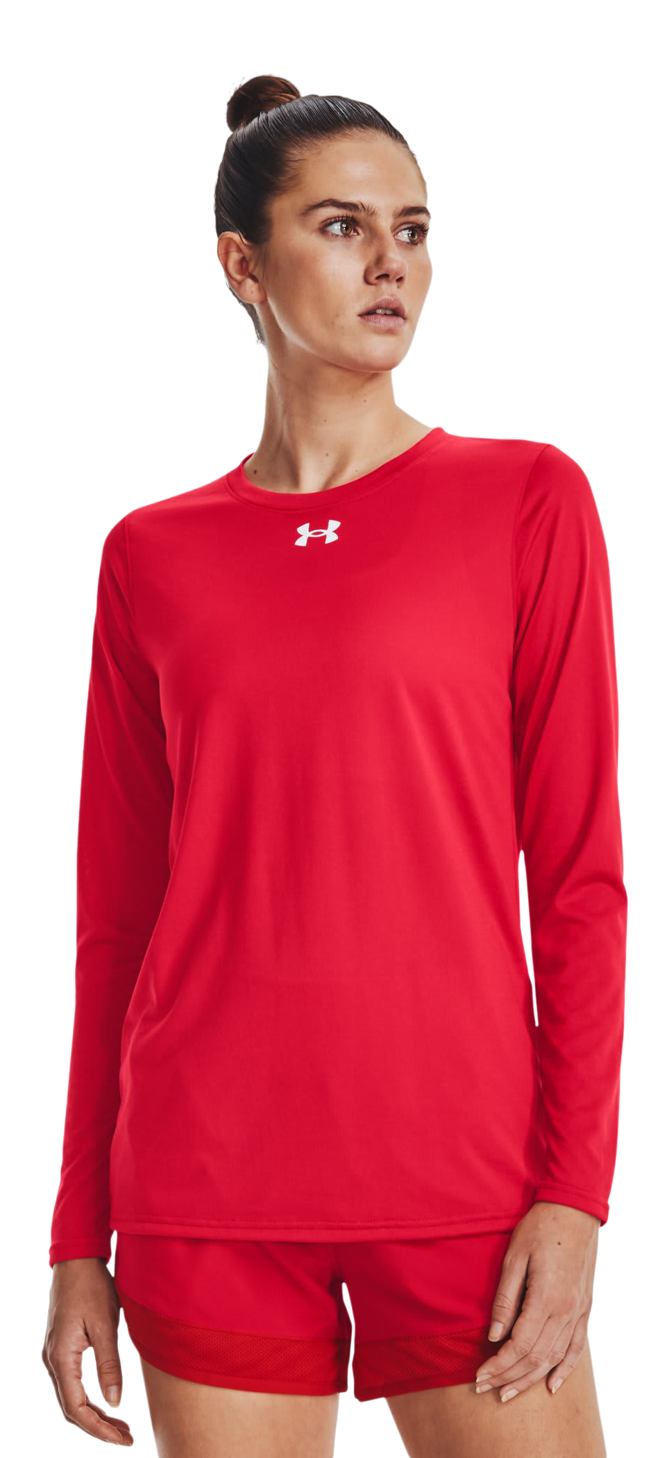 Image of Under Armour UA Tech Team Long-Sleeve Shirt for Ladies - Red/White