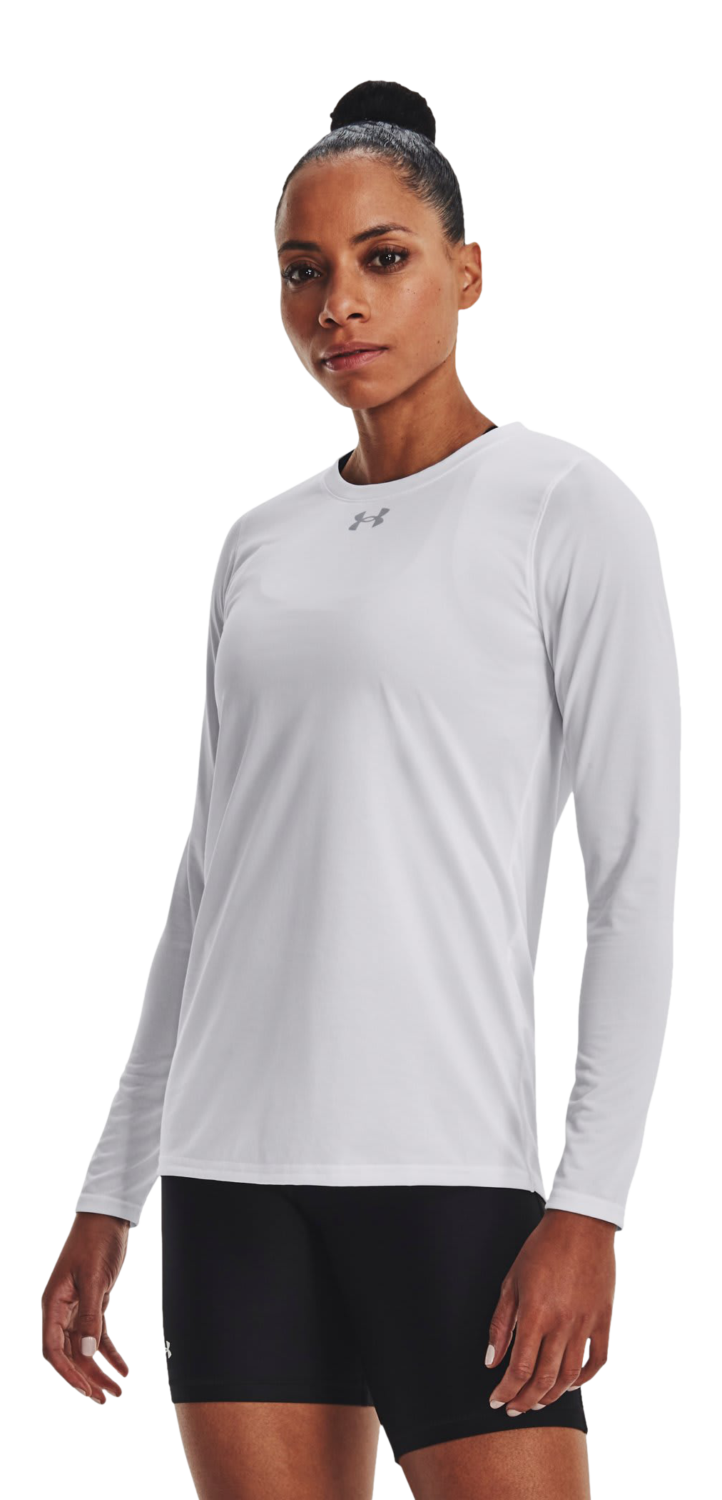 Image of Under Armour UA Tech Team Long-Sleeve Shirt for Ladies - White/Mod Gray