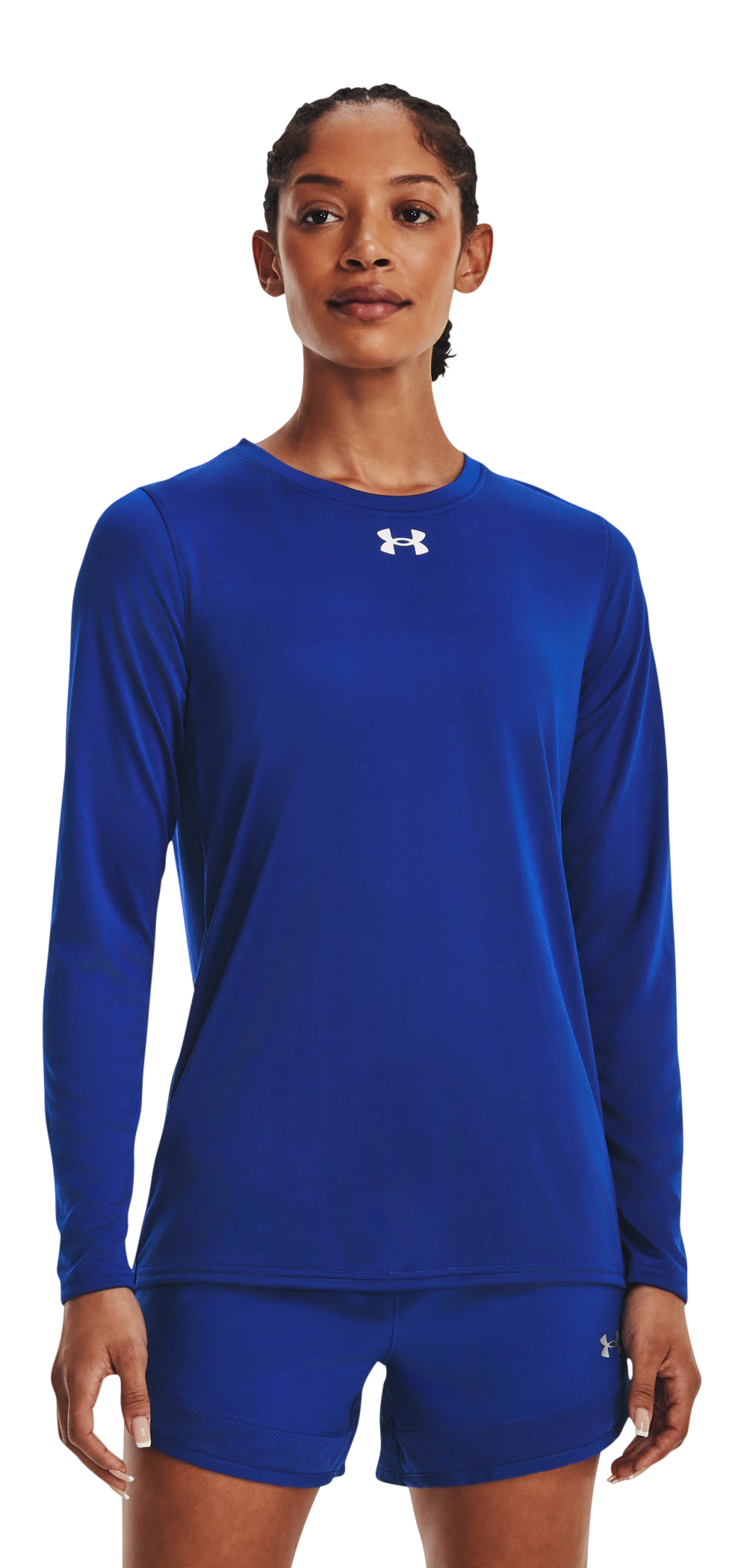 Image of Under Armour UA Tech Team Long-Sleeve Shirt for Ladies - Royal/White