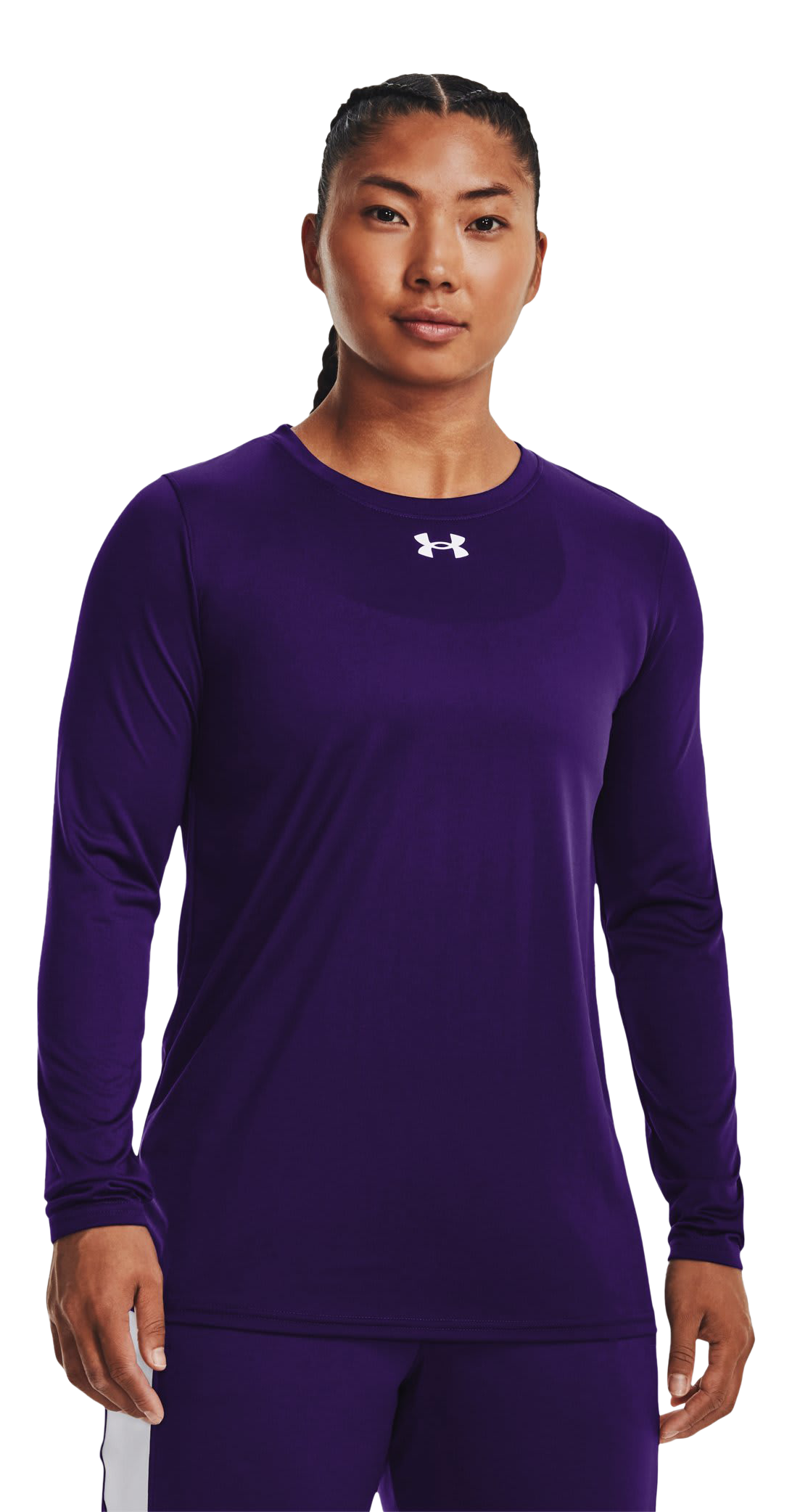 Image of Under Armour UA Tech Team Long-Sleeve Shirt for Ladies - Purple/White