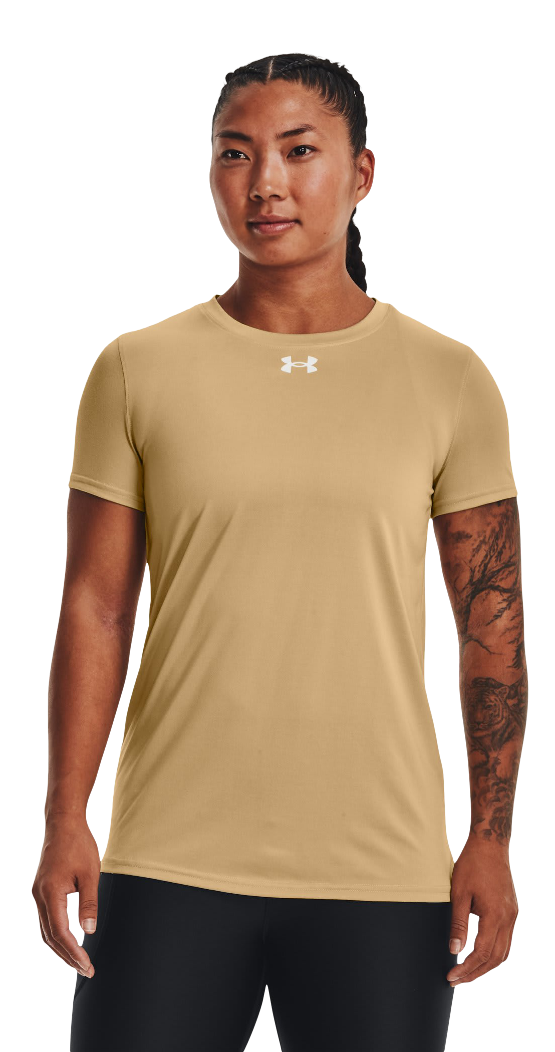 Image of Under Armour UA Tech Team Short-Sleeve Shirt for Ladies - Team Vegas Gold/White