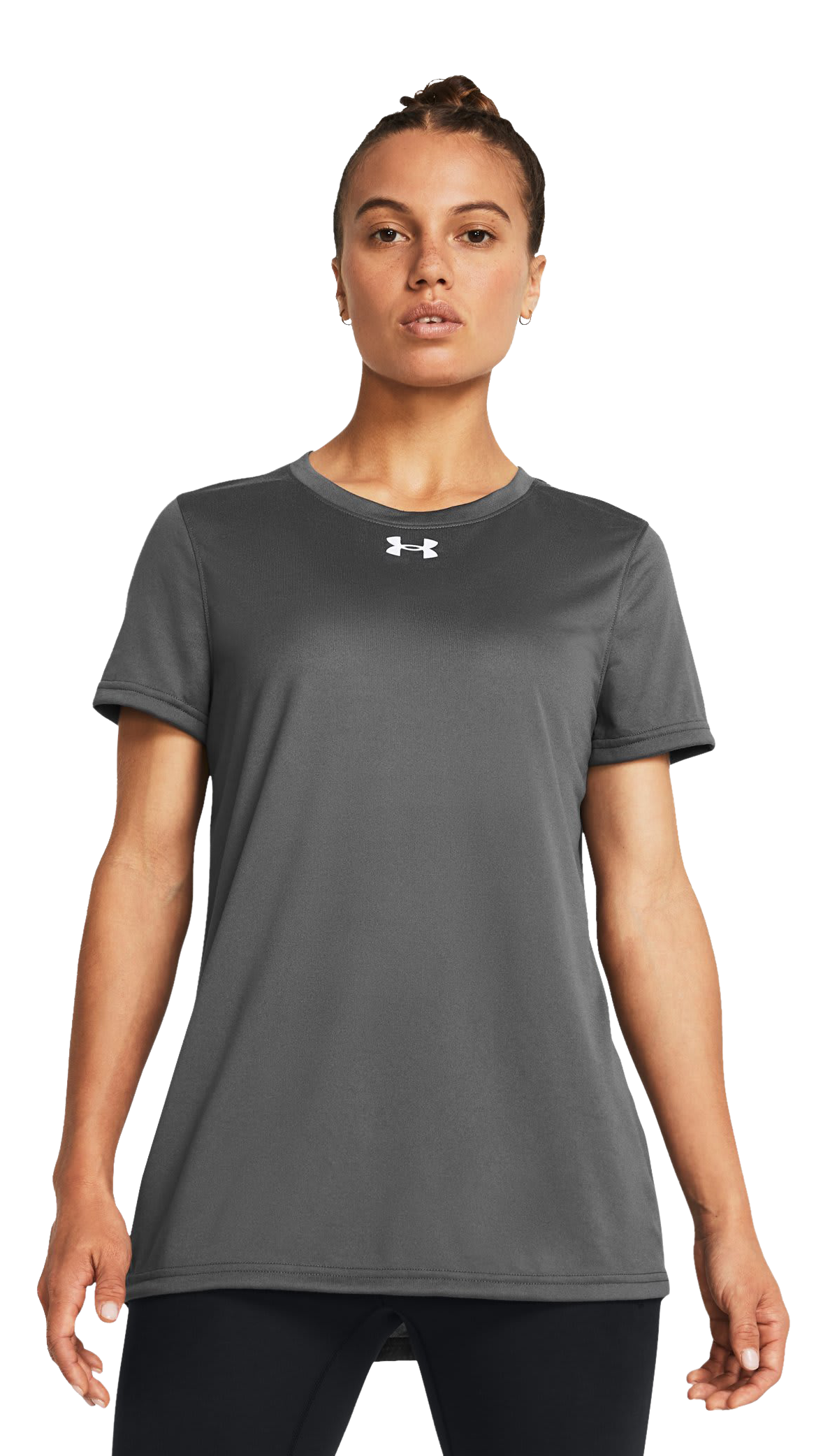 Image of Under Armour UA Tech Team Short-Sleeve Shirt for Ladies - Castlerock/White