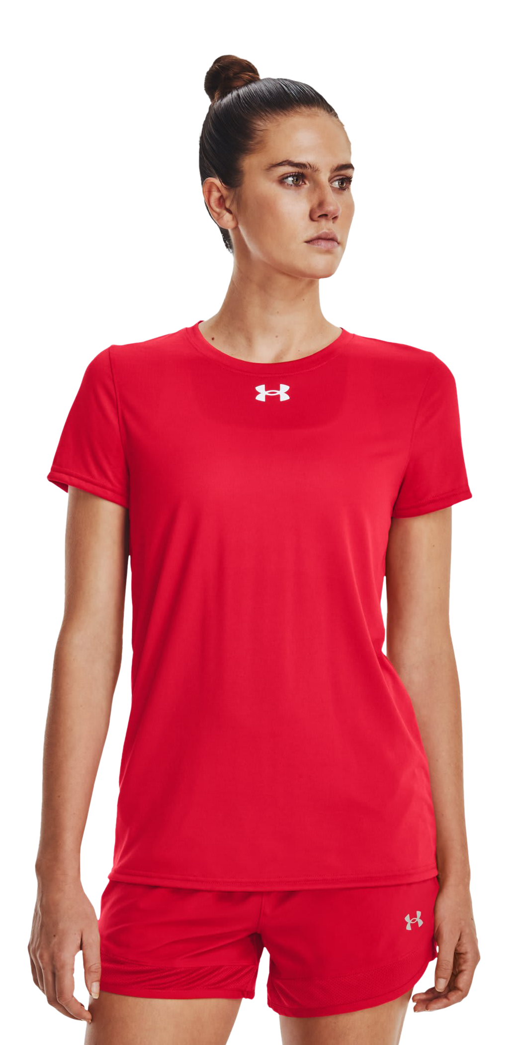 Image of Under Armour UA Tech Team Short-Sleeve Shirt for Ladies - Red/White - S