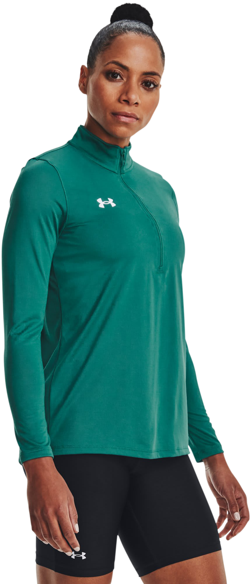 Image of Under Armour UA Tech Team Half-Zip Long-Sleeve Shirt for Ladies - Coastal Teal/White