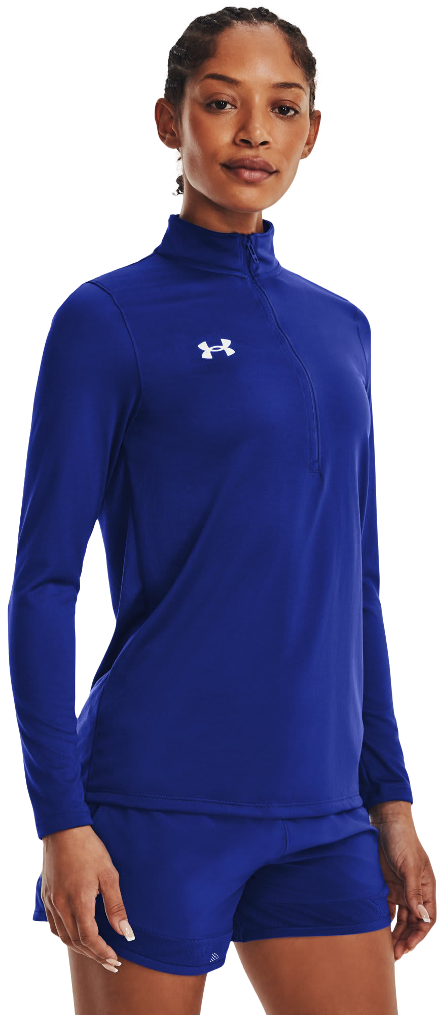 Image of Under Armour UA Tech Team Half-Zip Long-Sleeve Shirt for Ladies - Royal/White