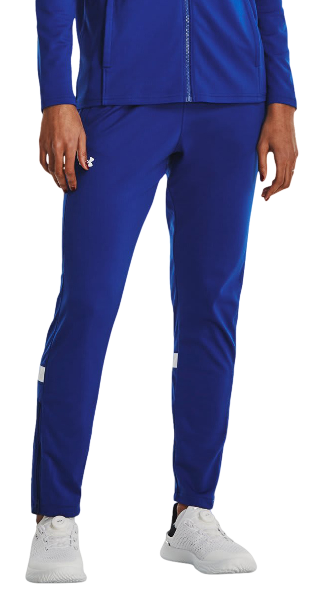 Image of Under Armour Knit Warm-Up Team Pants for Ladies - Royal/White