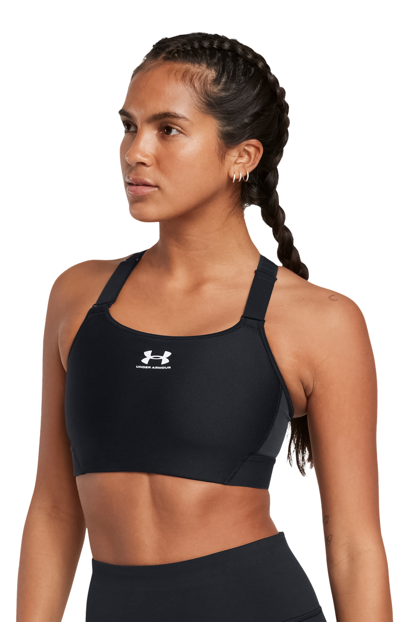 Image of Under Armour HeatGear Armour High Sports Bra for Ladies - Black/White - XS