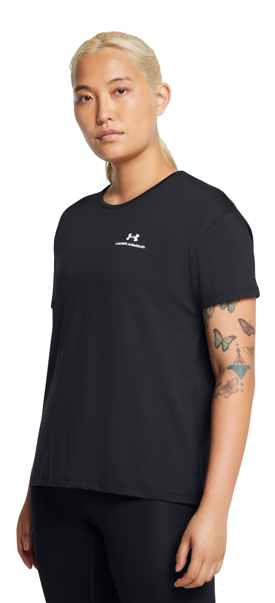 Image of Under Armour RUSH Energy 2.0 Short-Sleeve T-Shirt for Ladies - Black/White - S