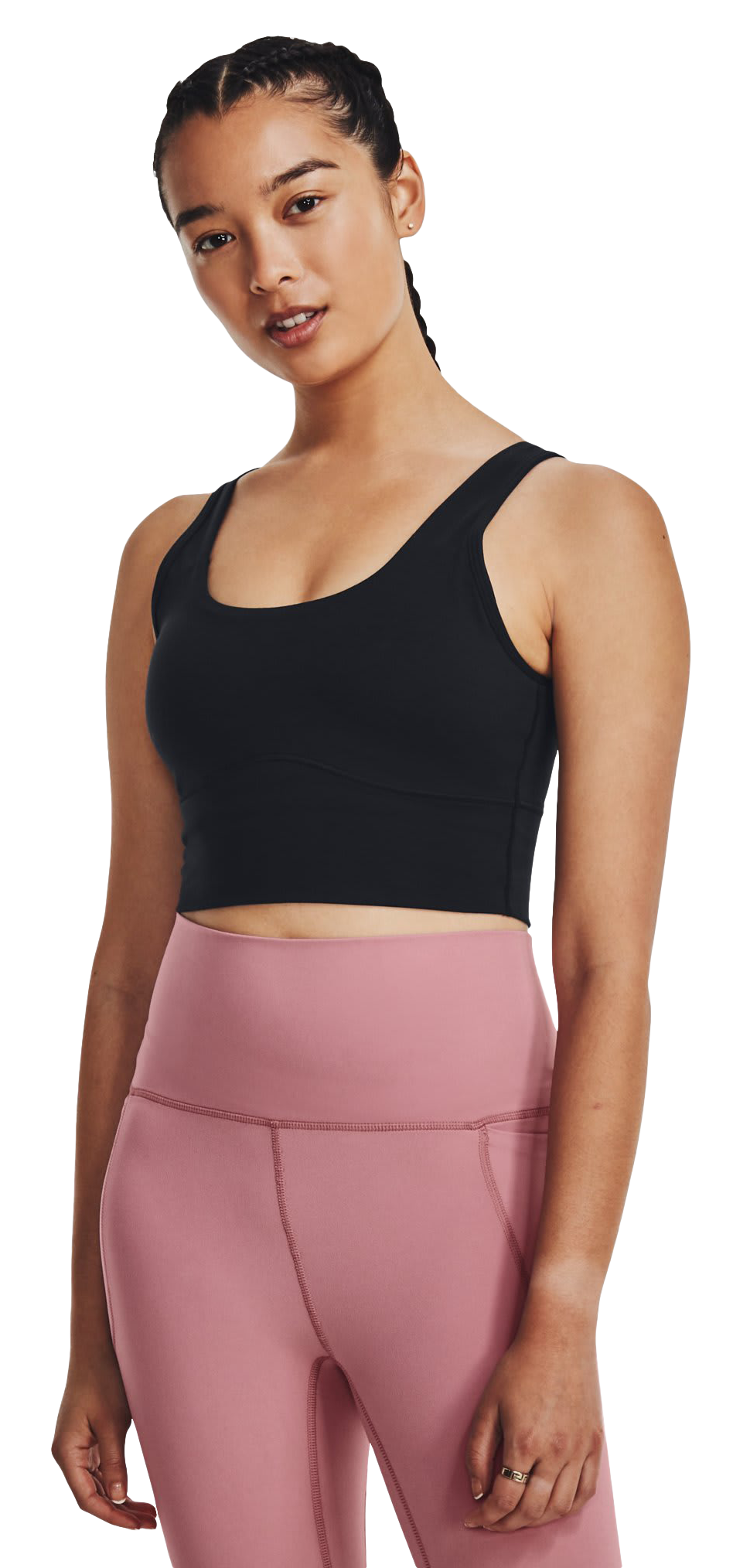 Image of Under Armour Meridian Fitted Crop Tank Top for Ladies - Black - XS