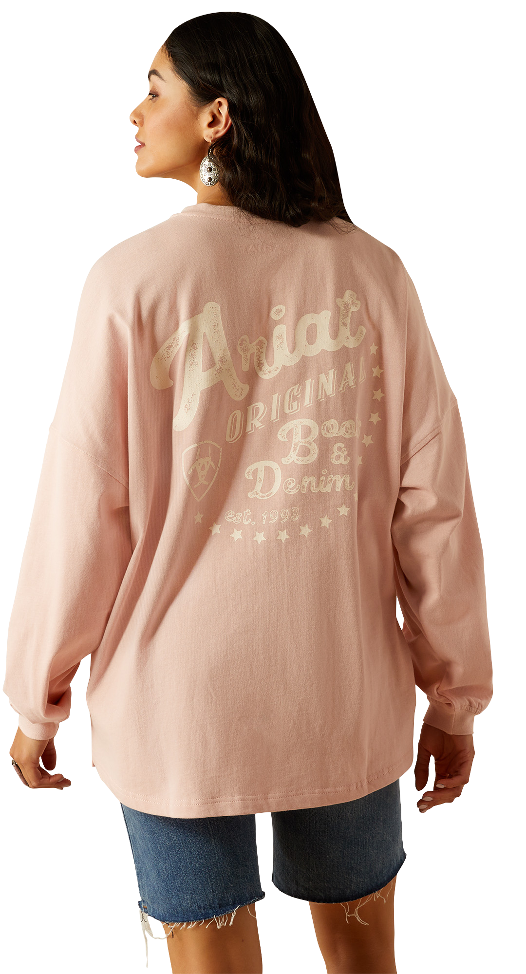 ARIAT Original Graphic Canvas Oversized Long-Sleeve T-Shirt for Ladies