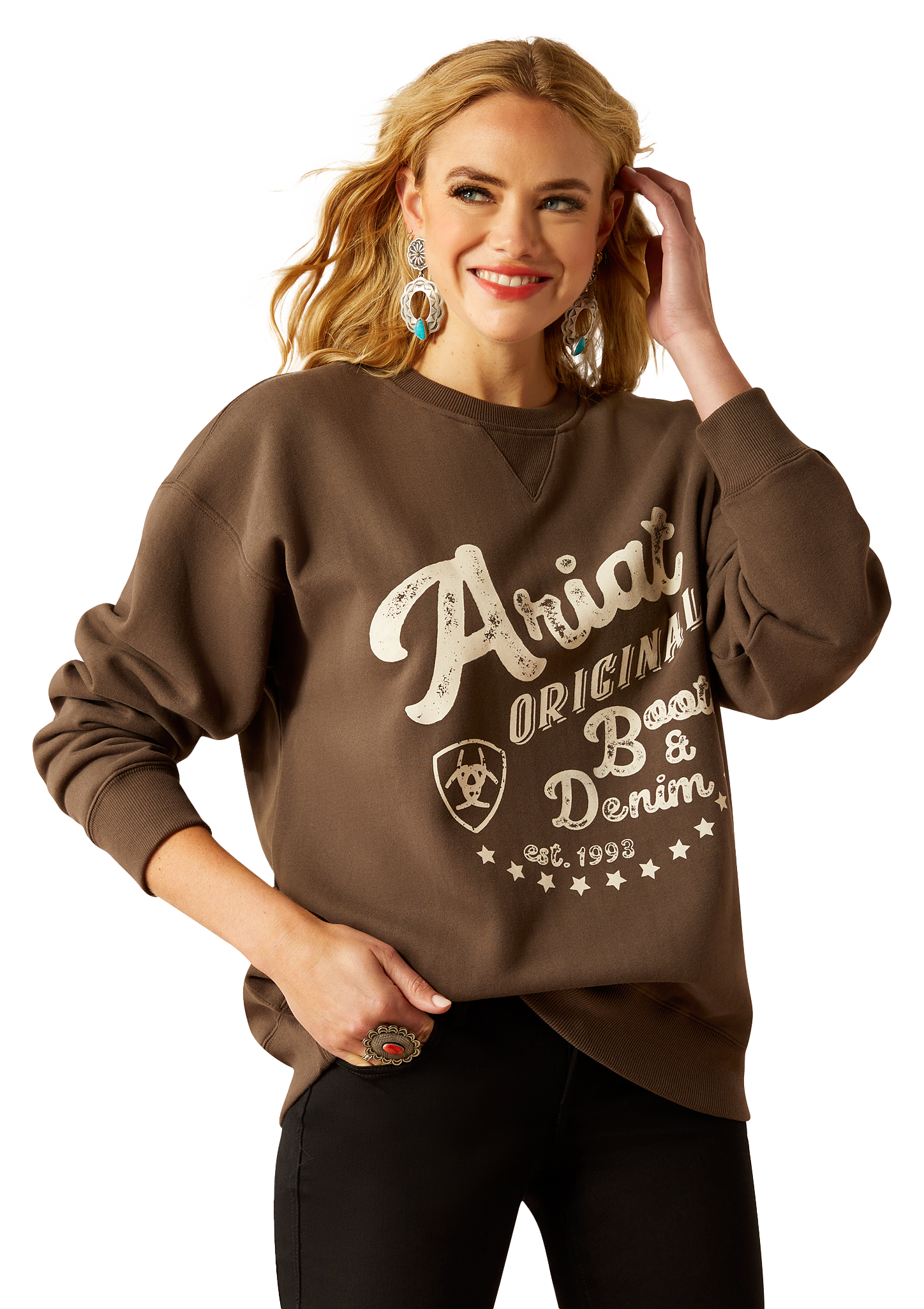 Ariat Original Graphic Oversized Crew Sweatshirt for Ladies                                                                     