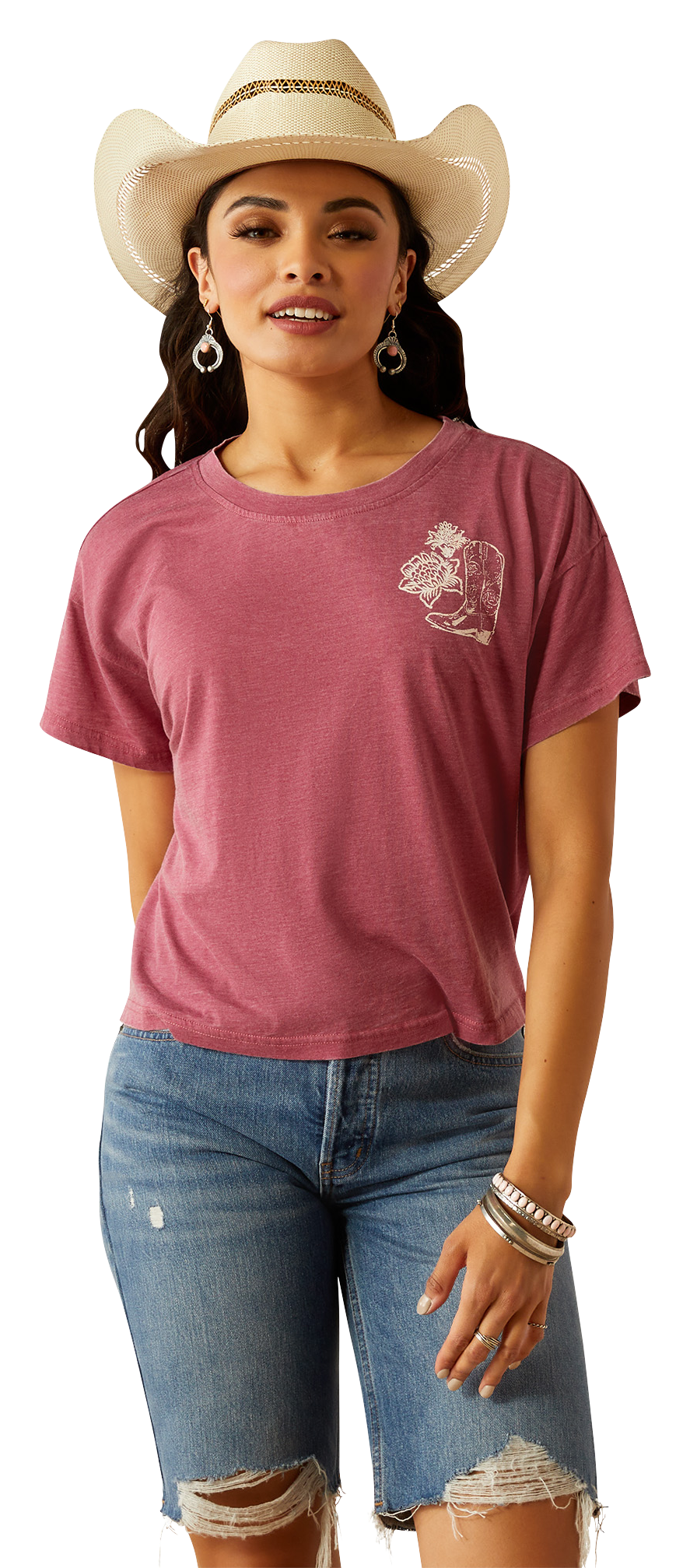 ARIAT Always Ramblin Cropped Short-Sleeve T-Shirt for Ladies