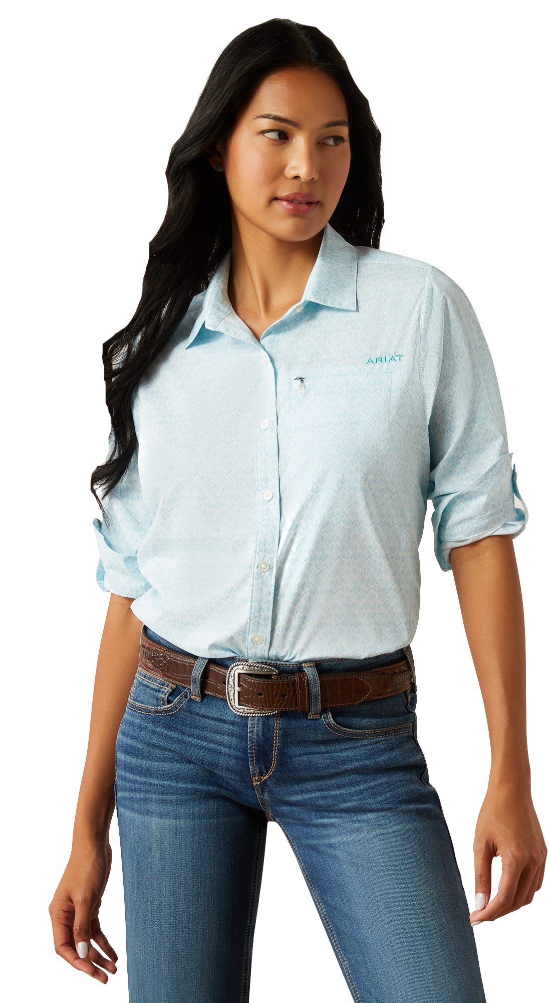 Image of Ariat VentTEK Long-Sleeve Stretch Shirt for Ladies - Deco Watercolor