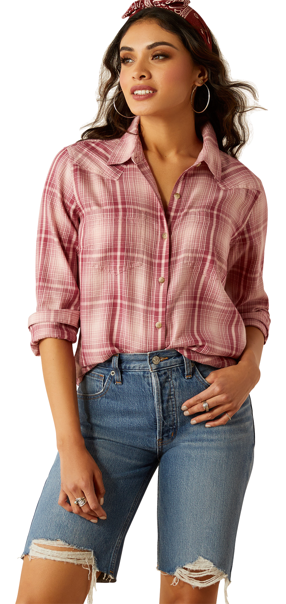 Image of Ariat Billie Jean Long-Sleeve Shirt for Ladies - Delilah Plaid