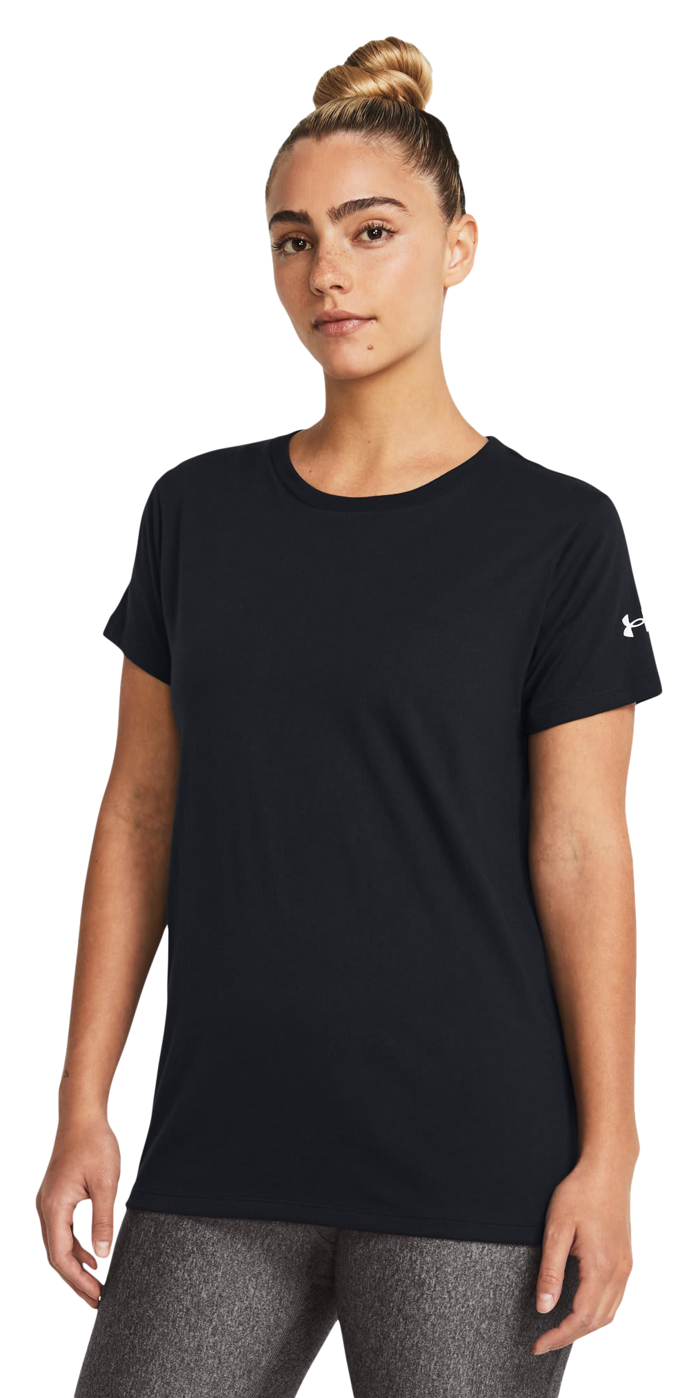 Image of Under Armour Athletics Short-Sleeve Shirt for Ladies - Black/White - MT