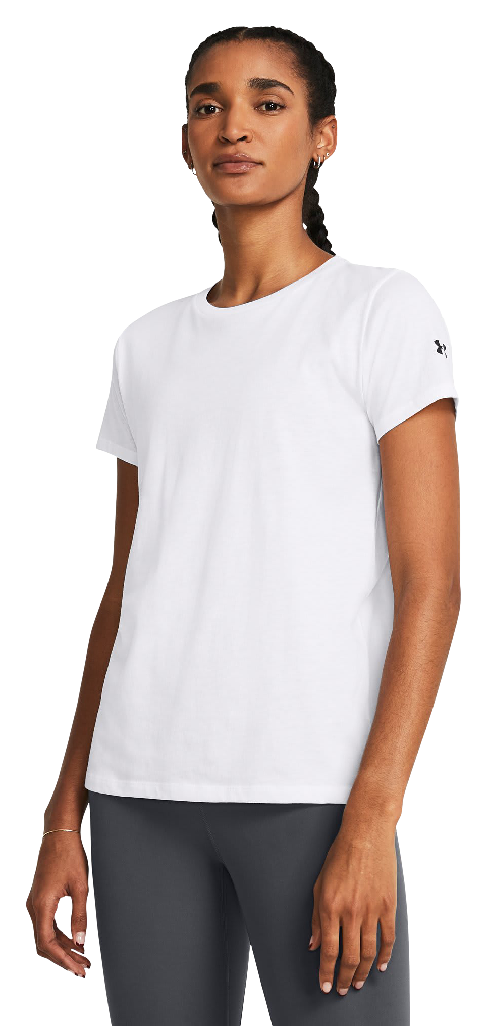 Image of Under Armour Athletics Short-Sleeve Shirt for Ladies - White/Black