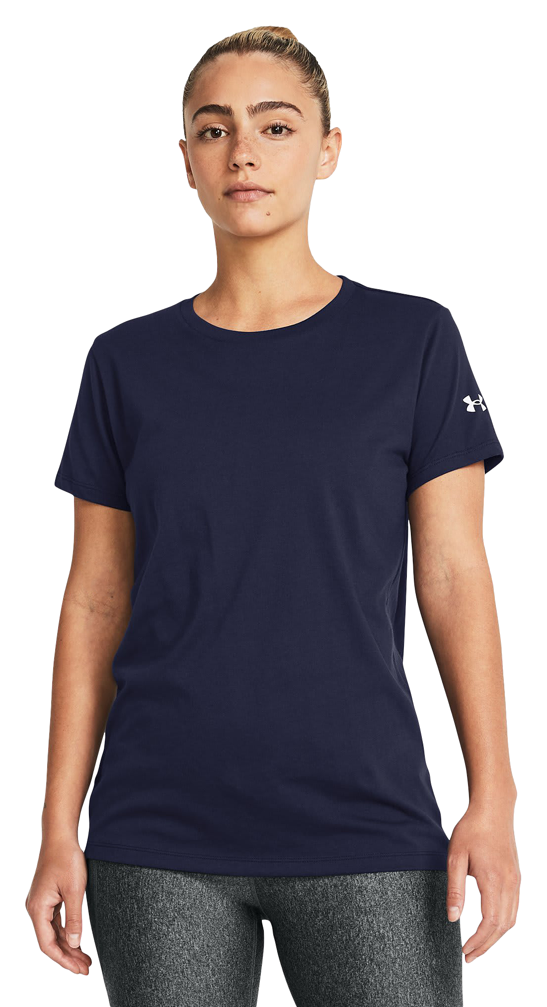 Image of Under Armour Athletics Short-Sleeve Shirt for Ladies - Midnight Navy/White