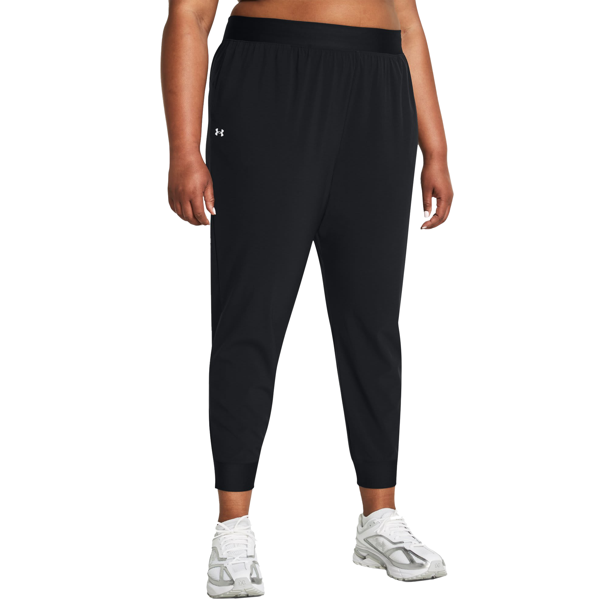 Image of Under Armour ArmourSport High-Rise Woven Pants for Ladies - Black/White - 2X - Regular