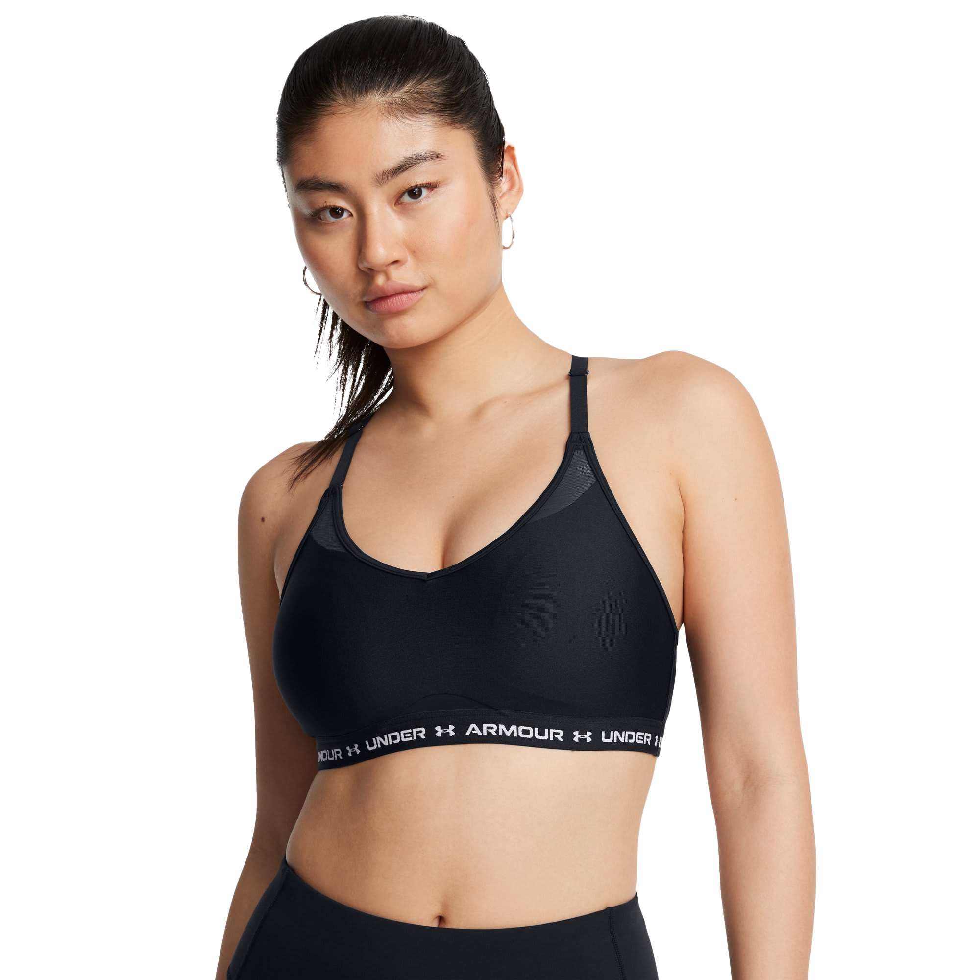 Image of Under Armour Crossback Low Sports Bra for Ladies - Black/White - XL