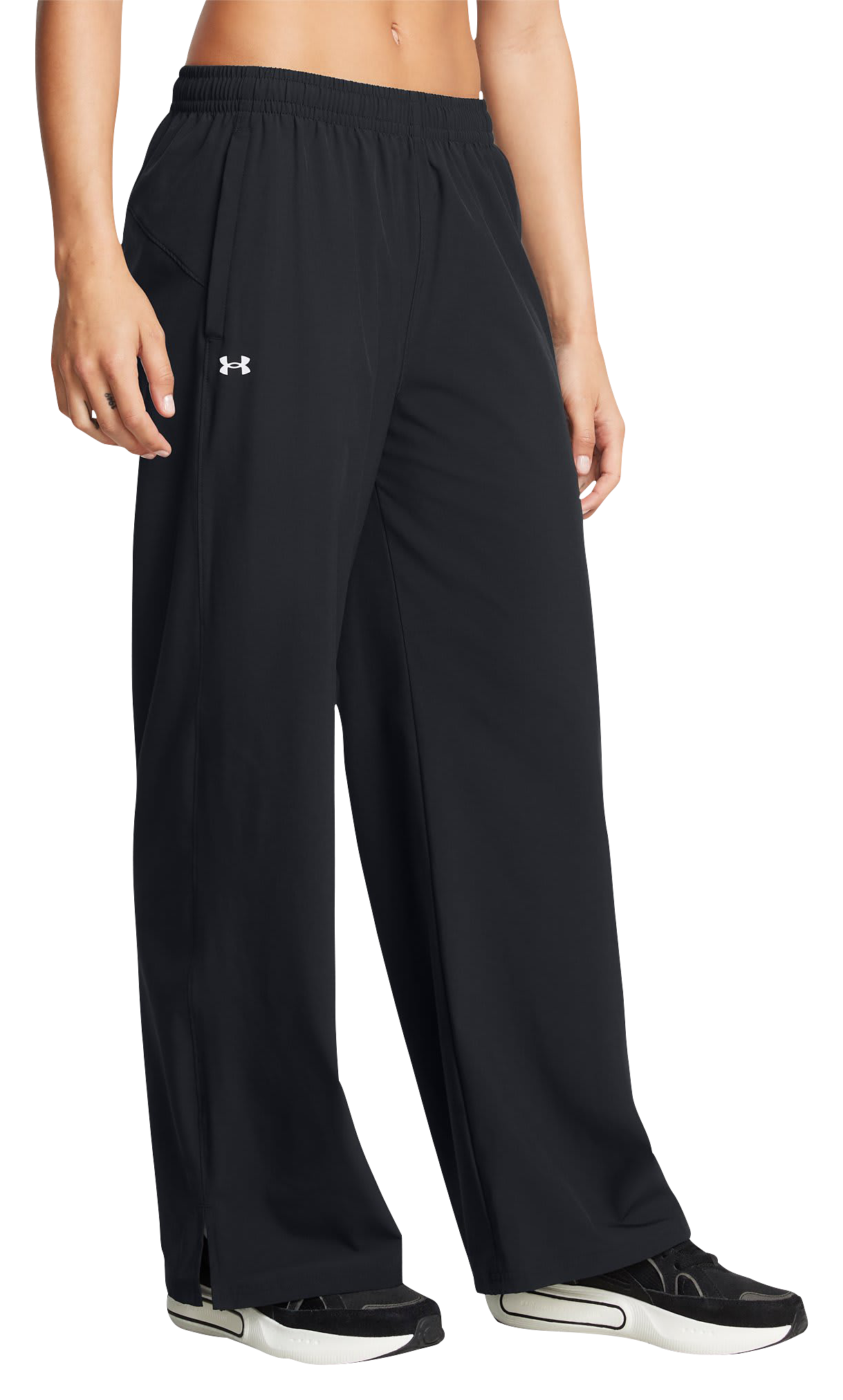 Under Armour Rival Wide-Leg Pants for Ladies - Black/White - M