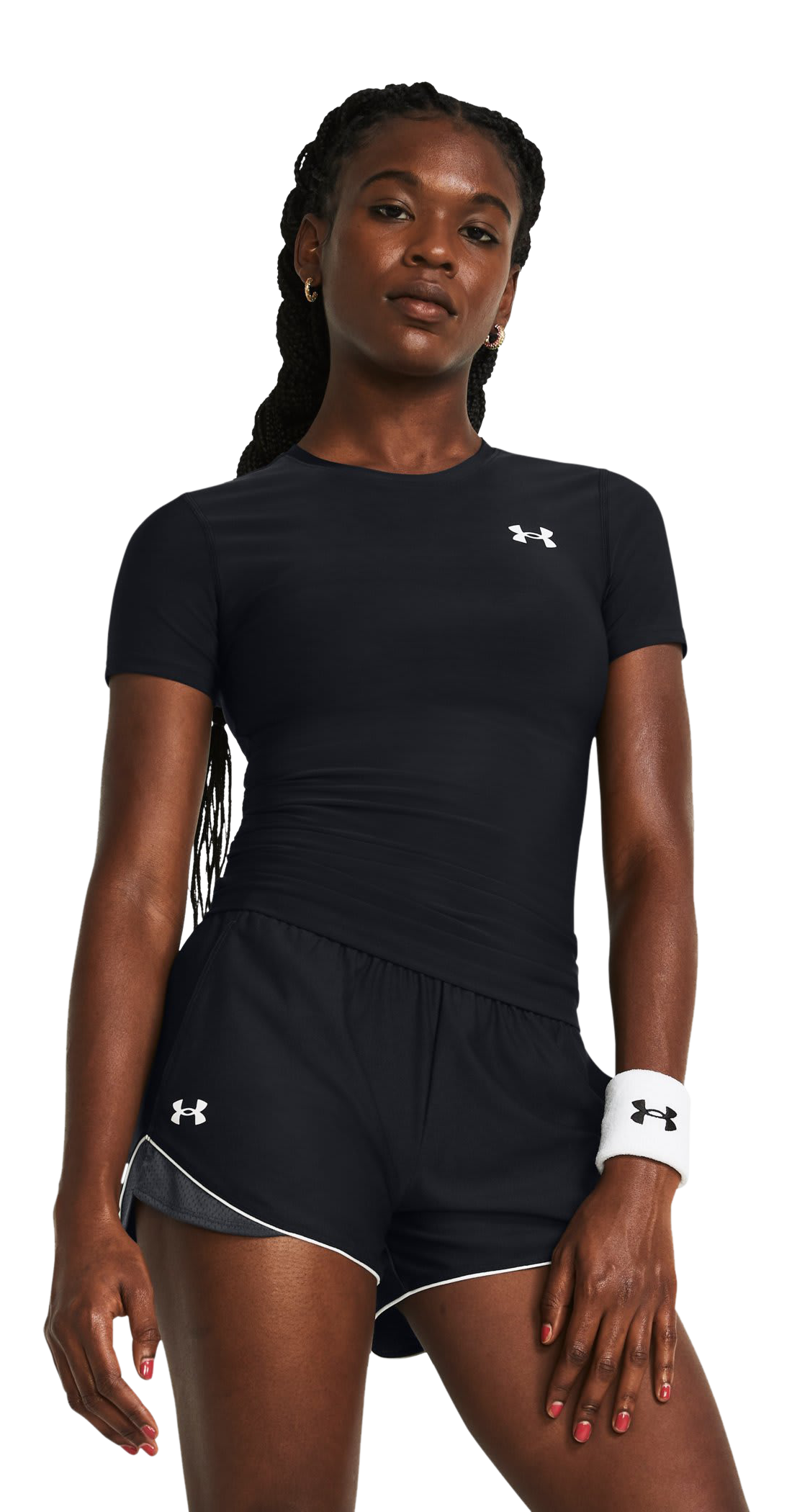 Image of Under Armour HeatGear OG Compression T-Shirt for Ladies - Black/White - XL