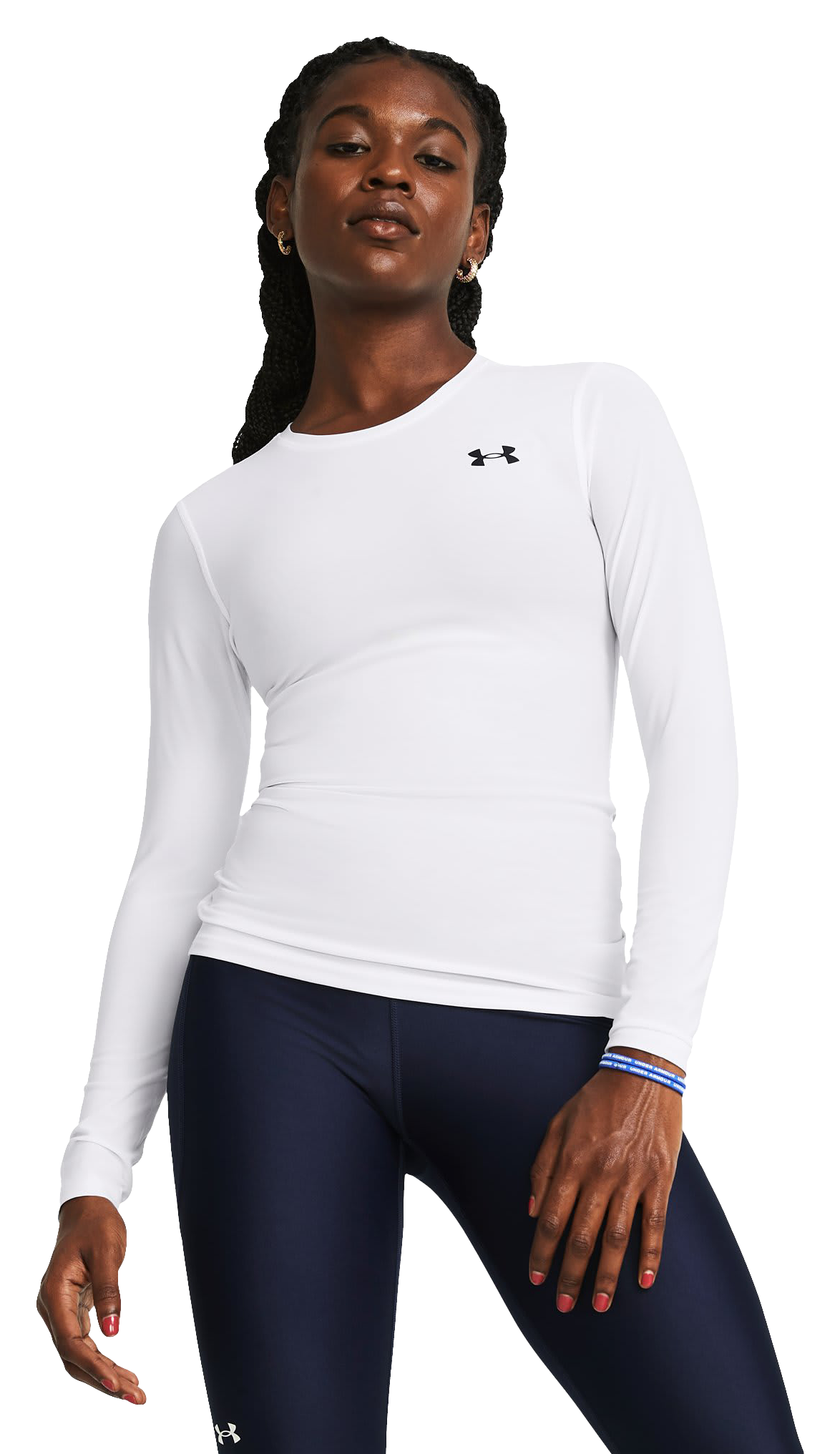 Image of Under Armour HeatGear OG Compression Long-Sleeve Shirt - - White/Black - M